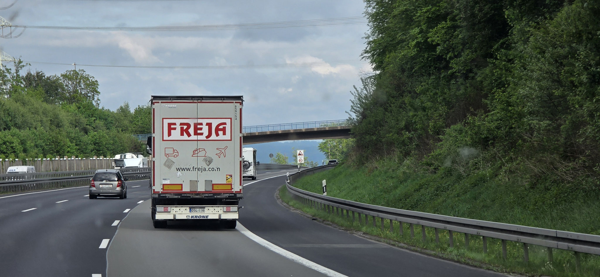 Erster Freja-LKW ein Finne. Und ein Däne mit 25 Meter auch schon gesehen