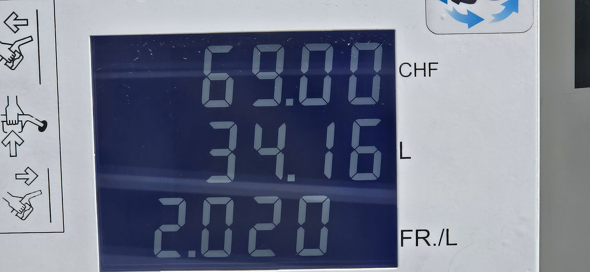 Mit dem Preis haben wir auch Glück, auch wenn es nur 34 Liter gibt