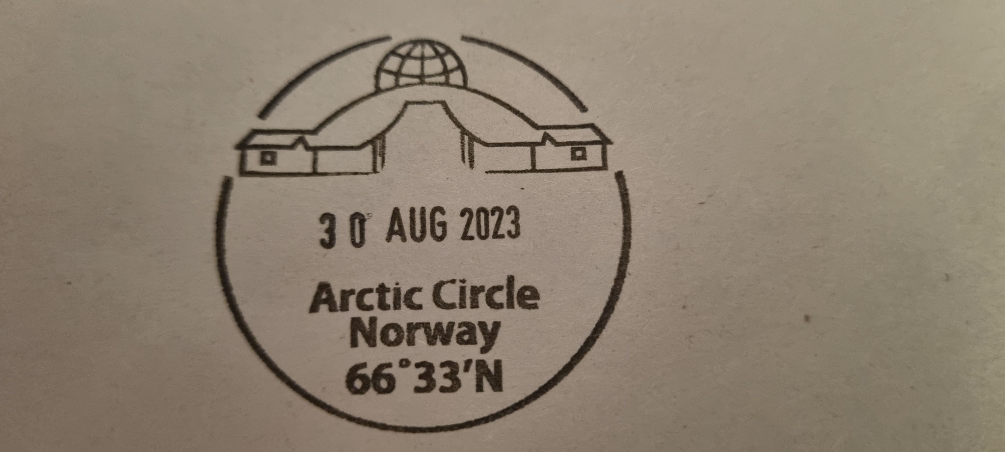Zeitreise - am 28.08.23 über den Polarkreis und den Stempel aus der Zukunft bekommen