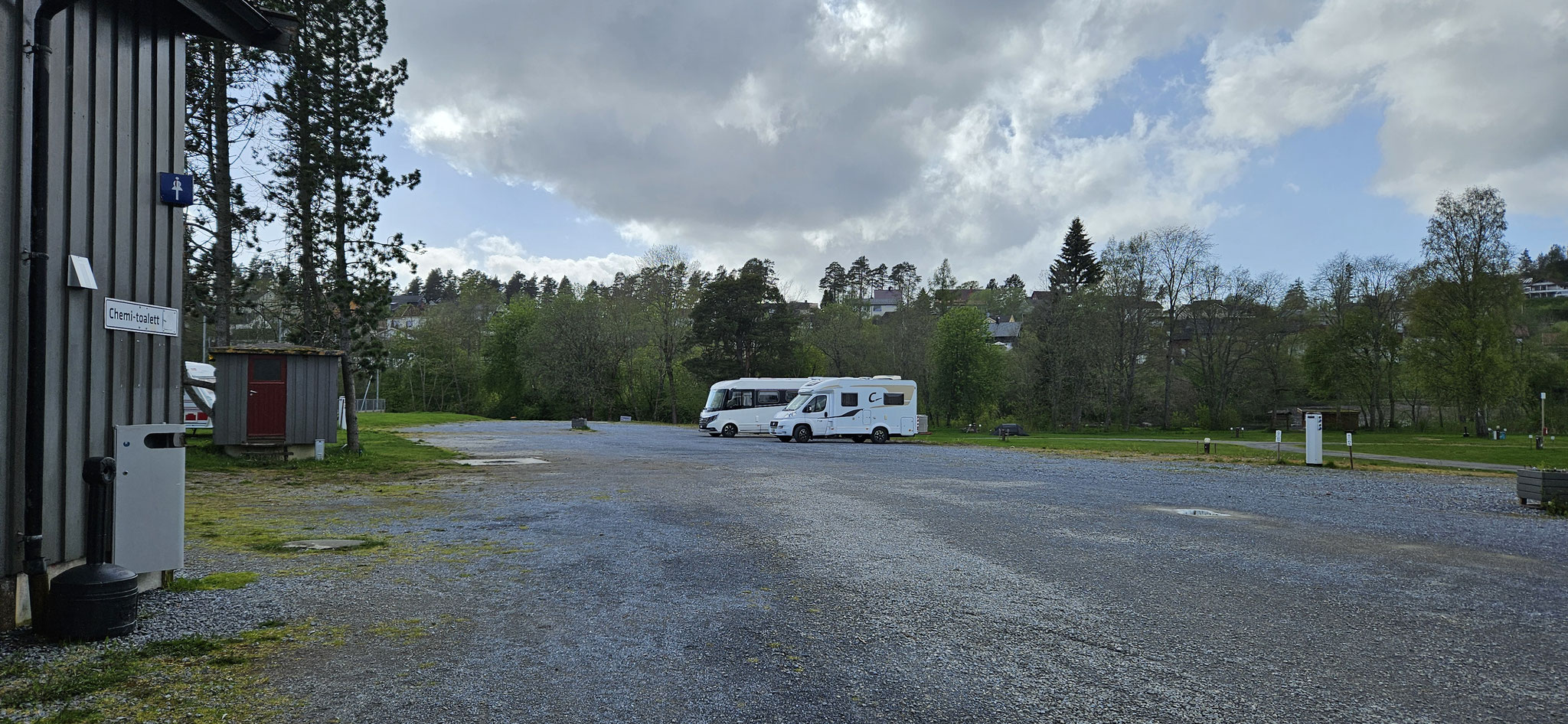 Unser Stellplatz auf dem Campingplatz in Steinkjer
