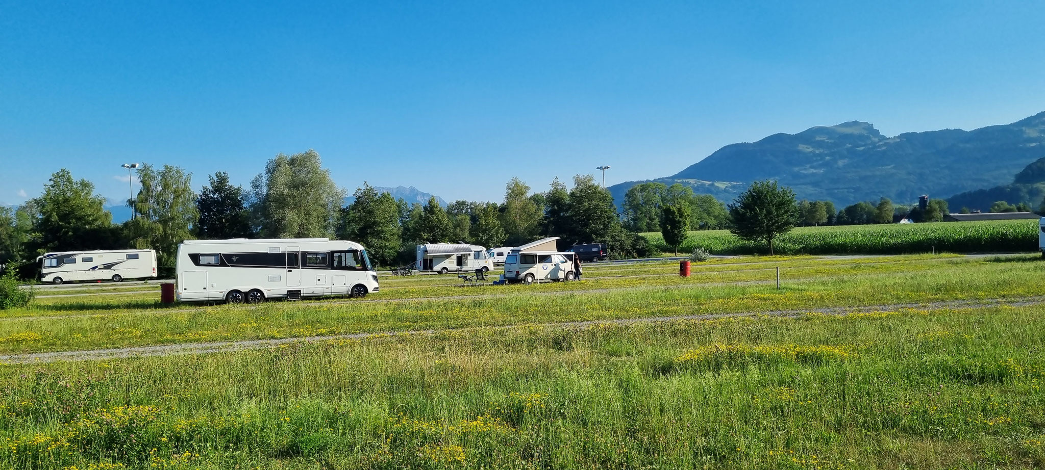 ...aber ein Türenknall-Bus stellt sich genau vor uns hin