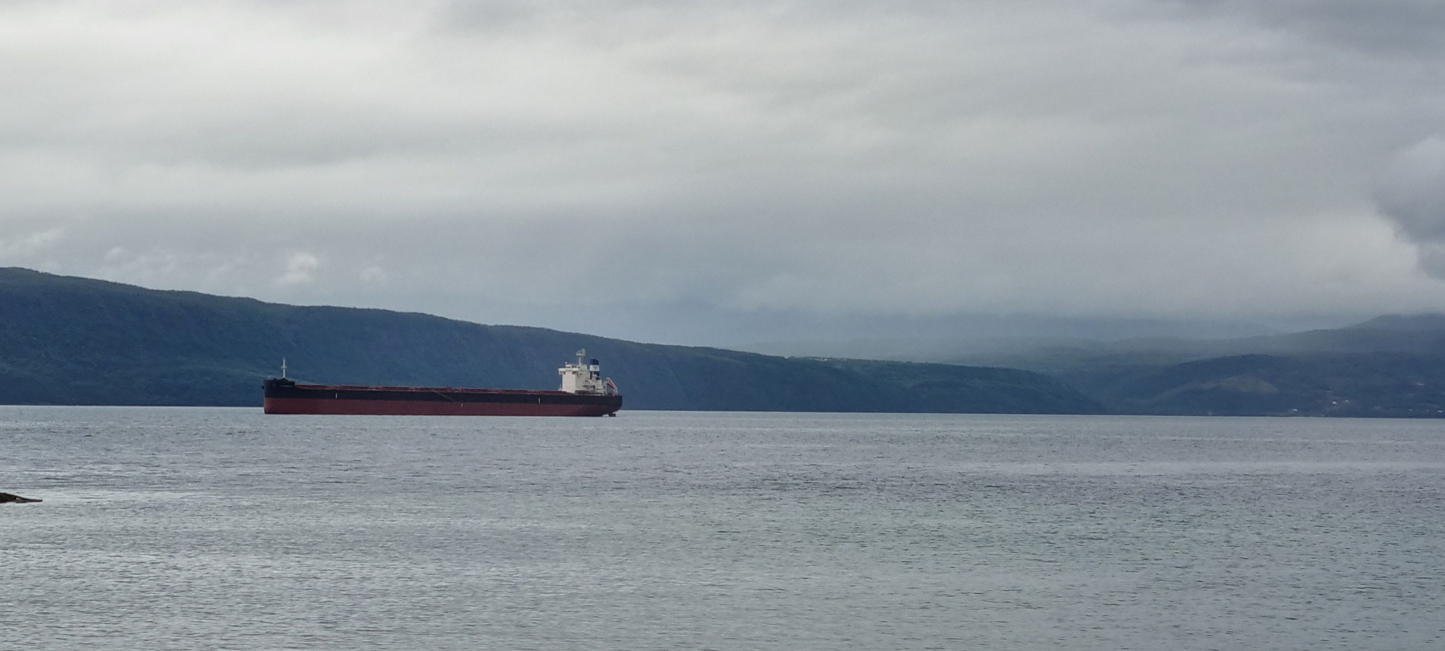 Das erste grosse Schiff vor Narvik...