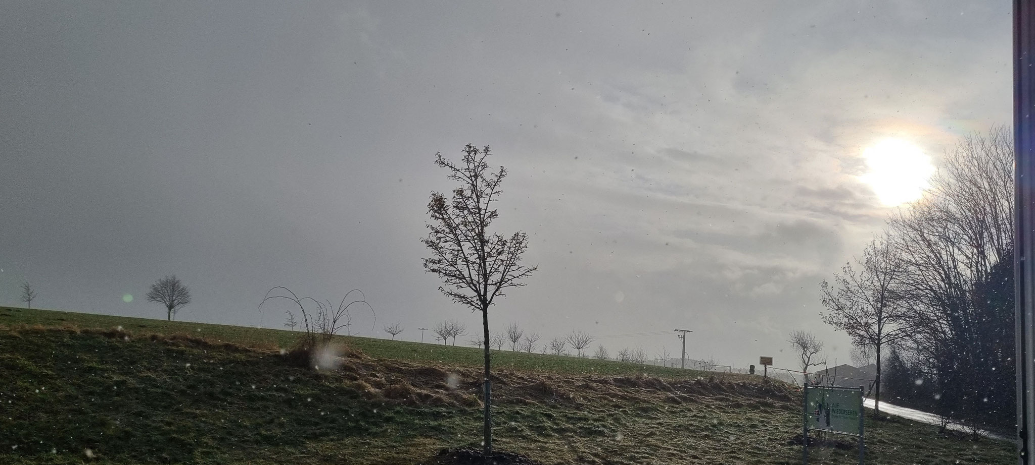 Letzte Flocken während die Sonne schon wieder lacht