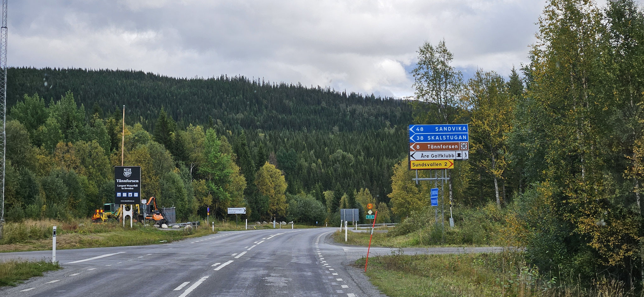 Hier müssen wir von der E14 auf die 322 wechseln