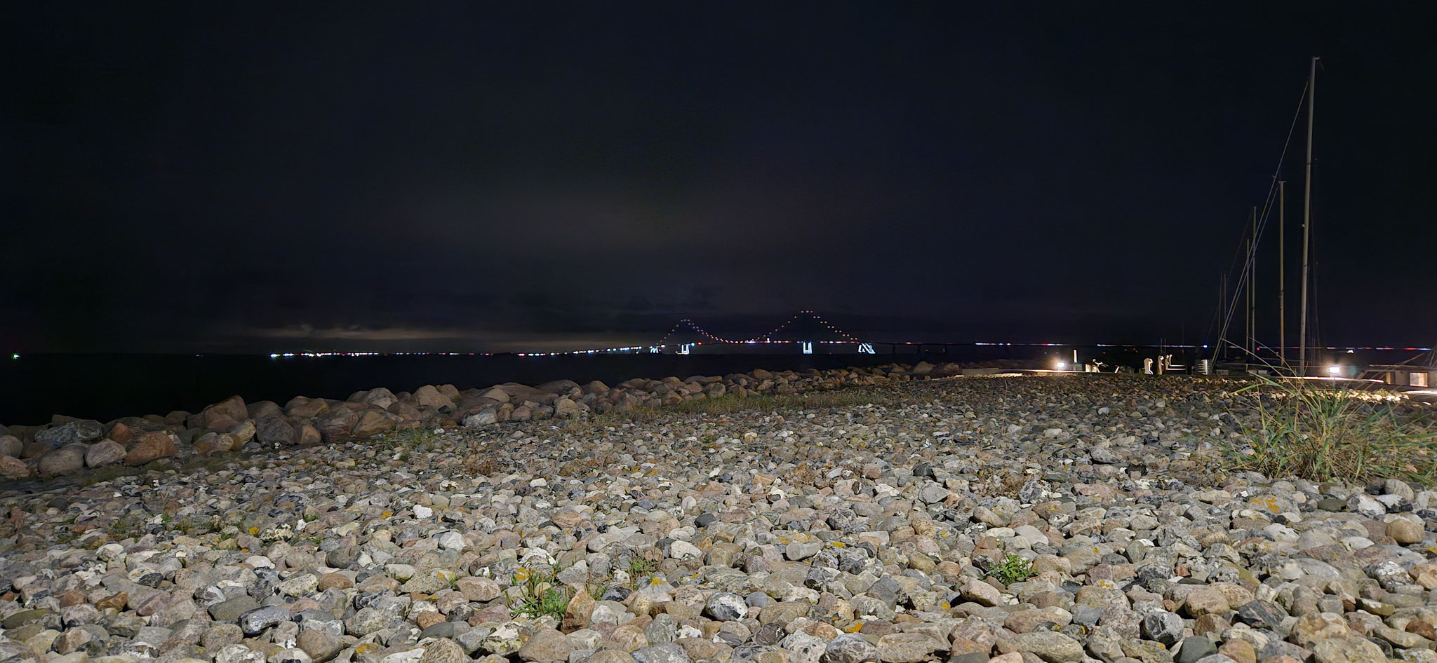 Ankunft in Korsør mit der Storebæltbrücke im Hintergrund