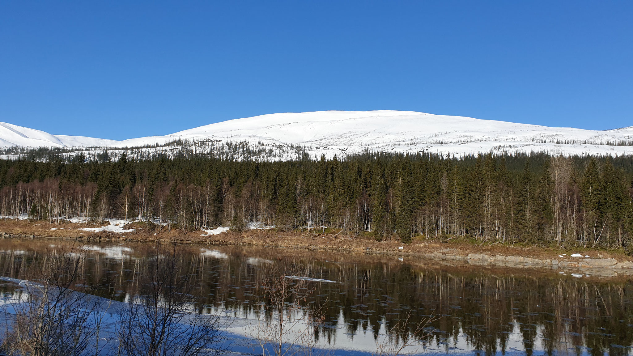 Wunderschöne Landschaft mit Spiegelung im Wasser