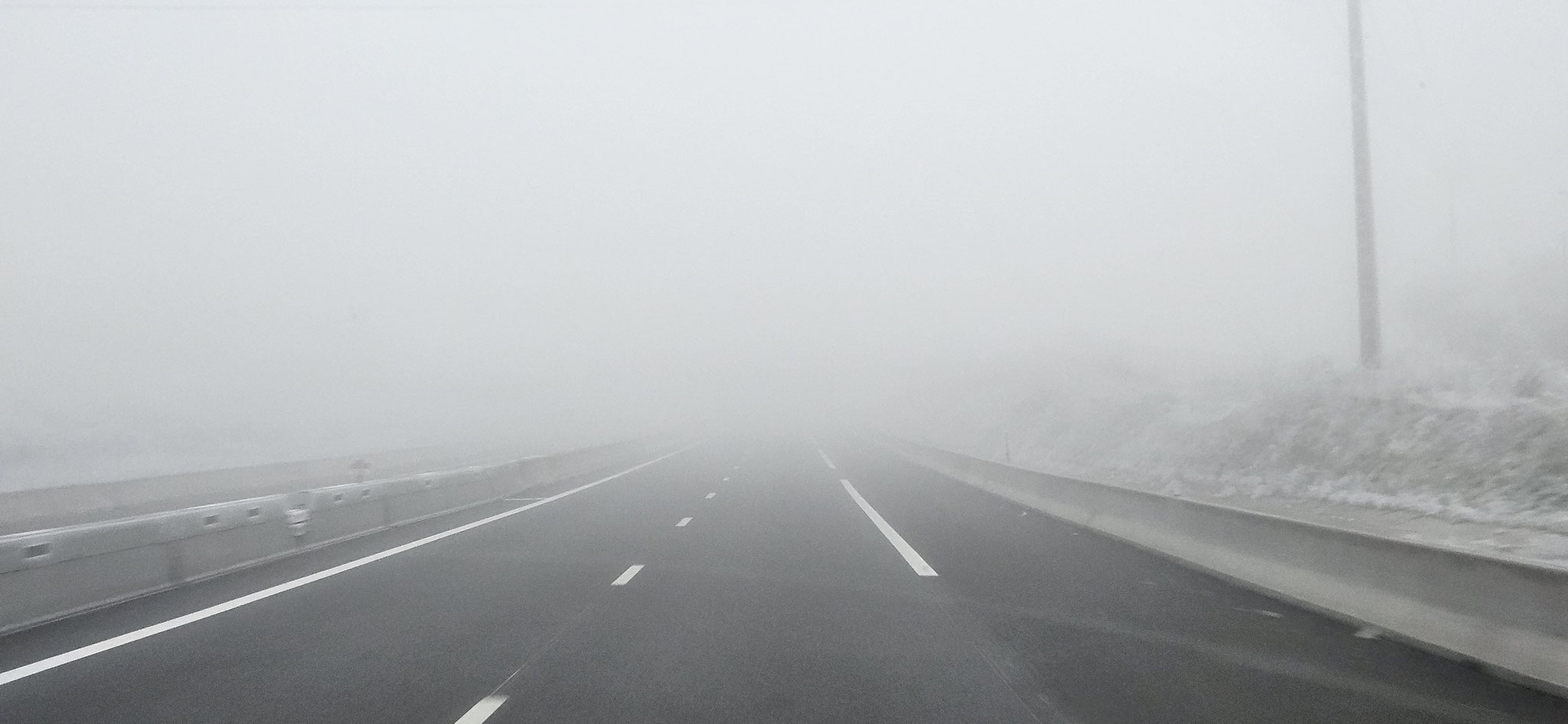 Dicker Nebel, wohin man sieht - oder eben nicht sieht