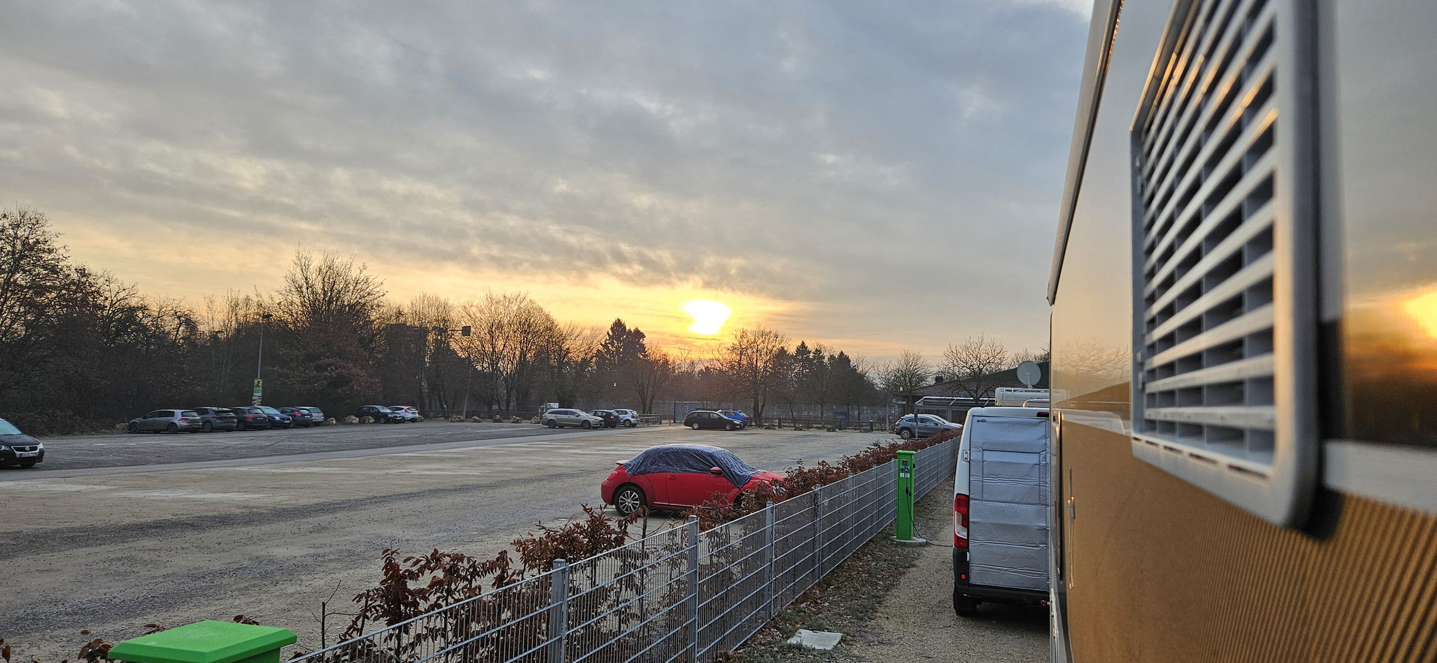 Sonnenaufgang am Stellplatz