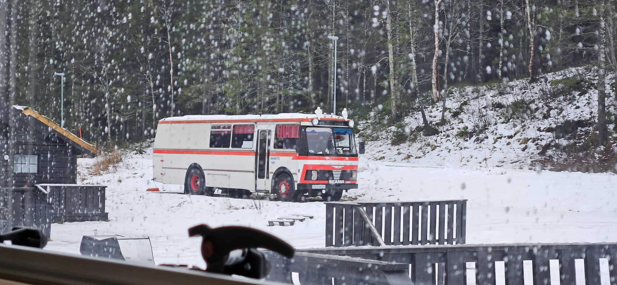 Bandito - ein alter Scandia - steht hier, seit wir nach Mosjøen kommen