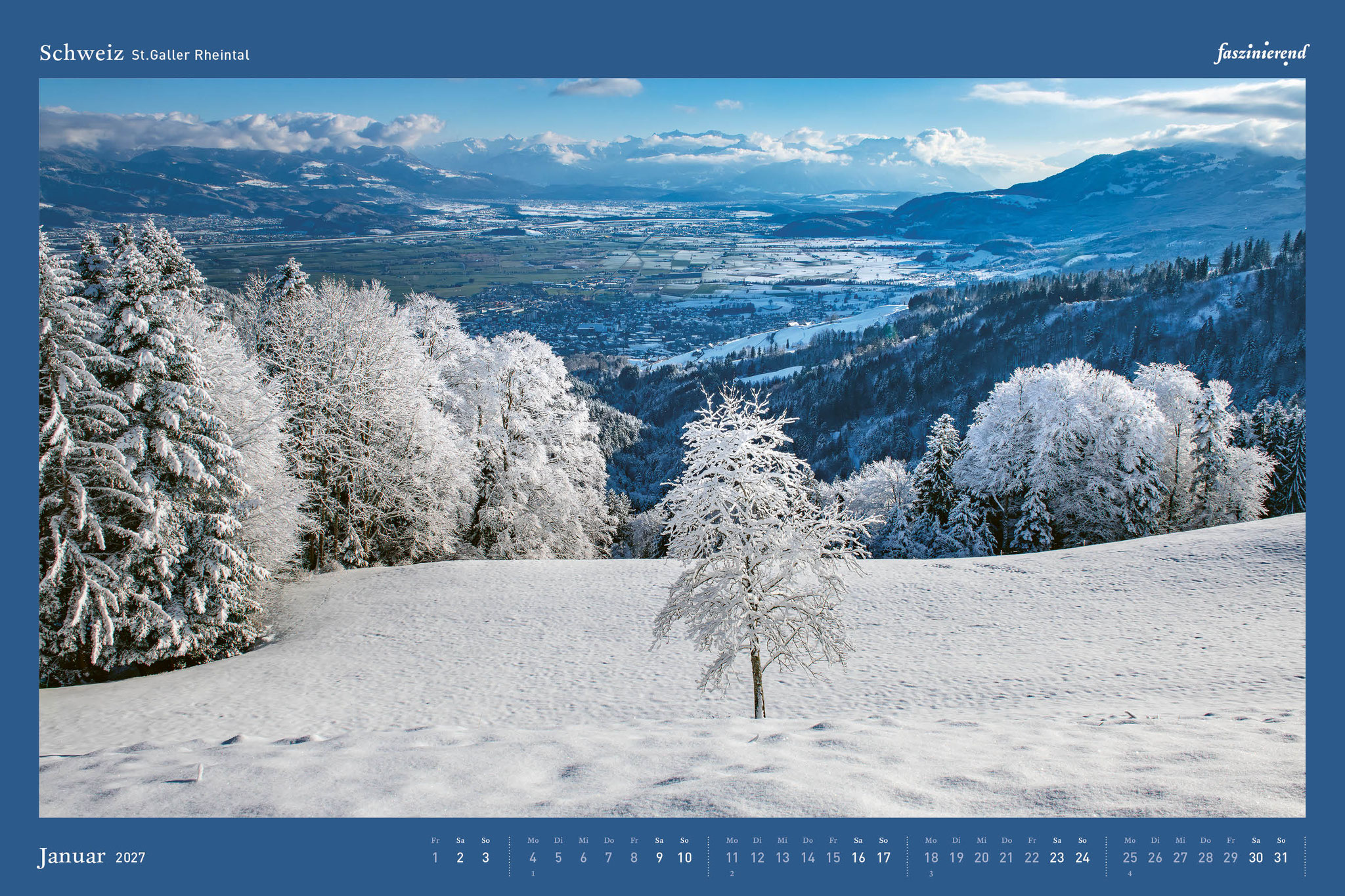 Wandkalender Kalender 2027 Schweiz
