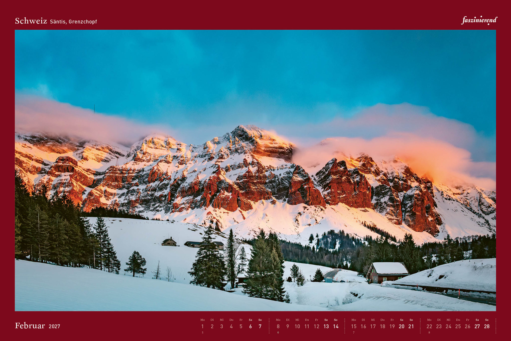 Wandkalender Kalender 2027 Schweiz
