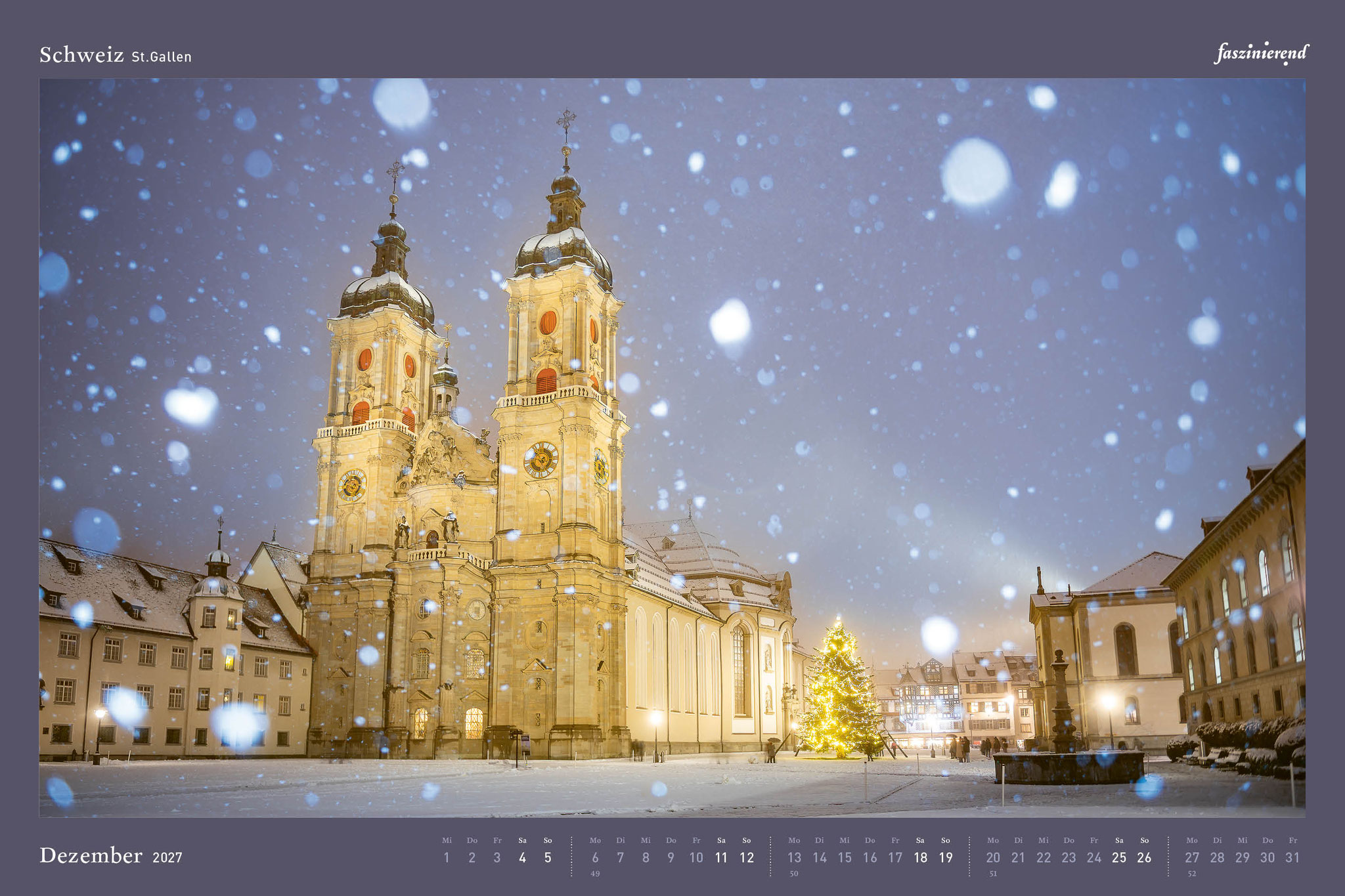 Wandkalender Kalender 2027 Schweiz