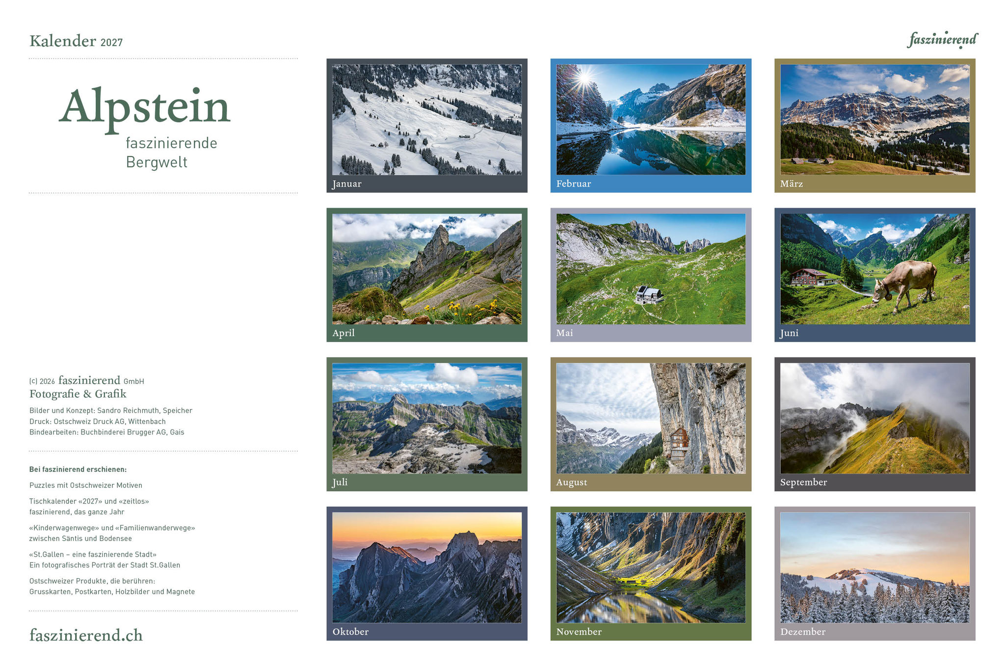 Wandkalender Kalender 2027 Alpstein
