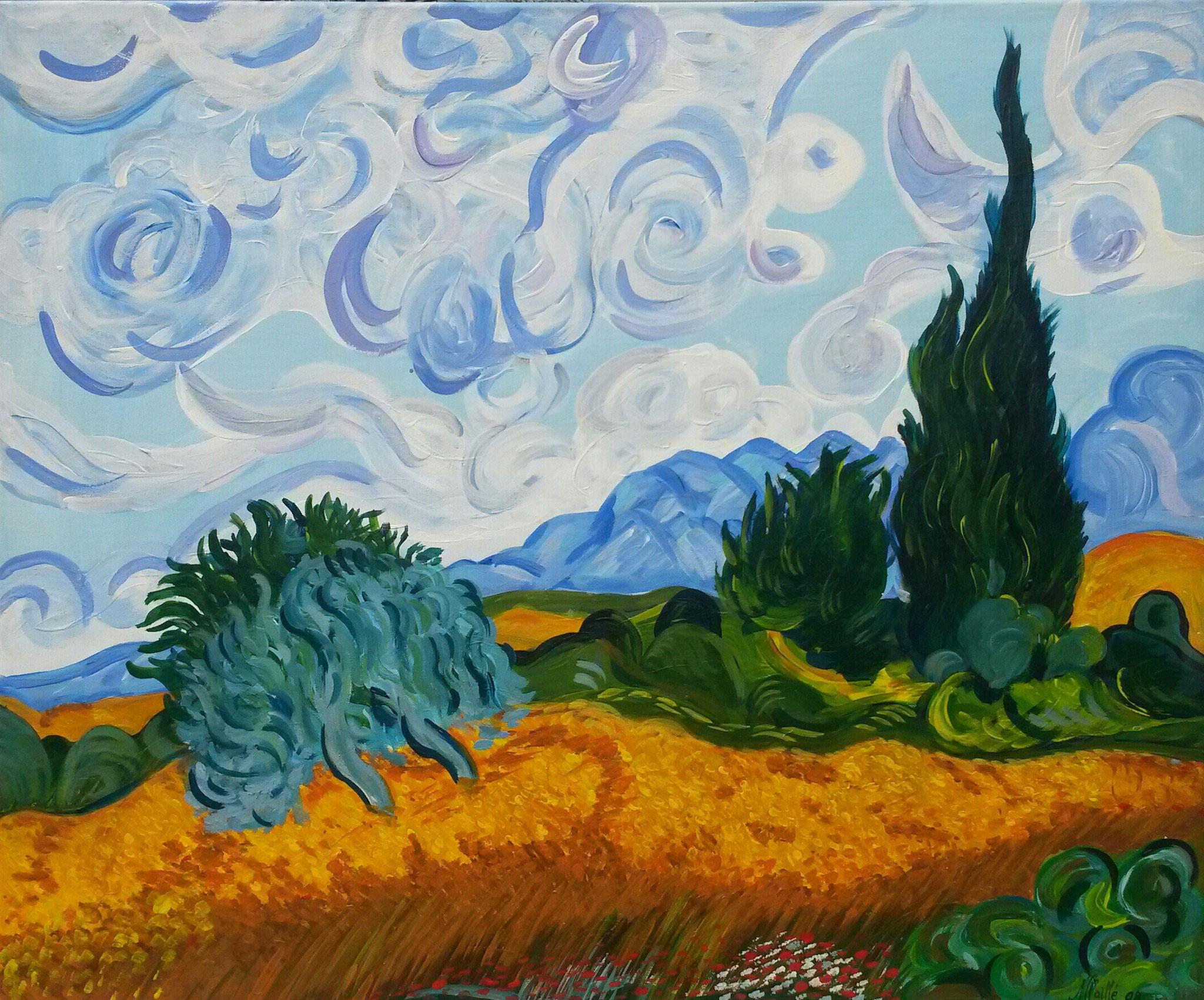 "Midi" - Acryl auf Leinwand / "Midi" - Acrylique sur toile  75 x 90 cm  