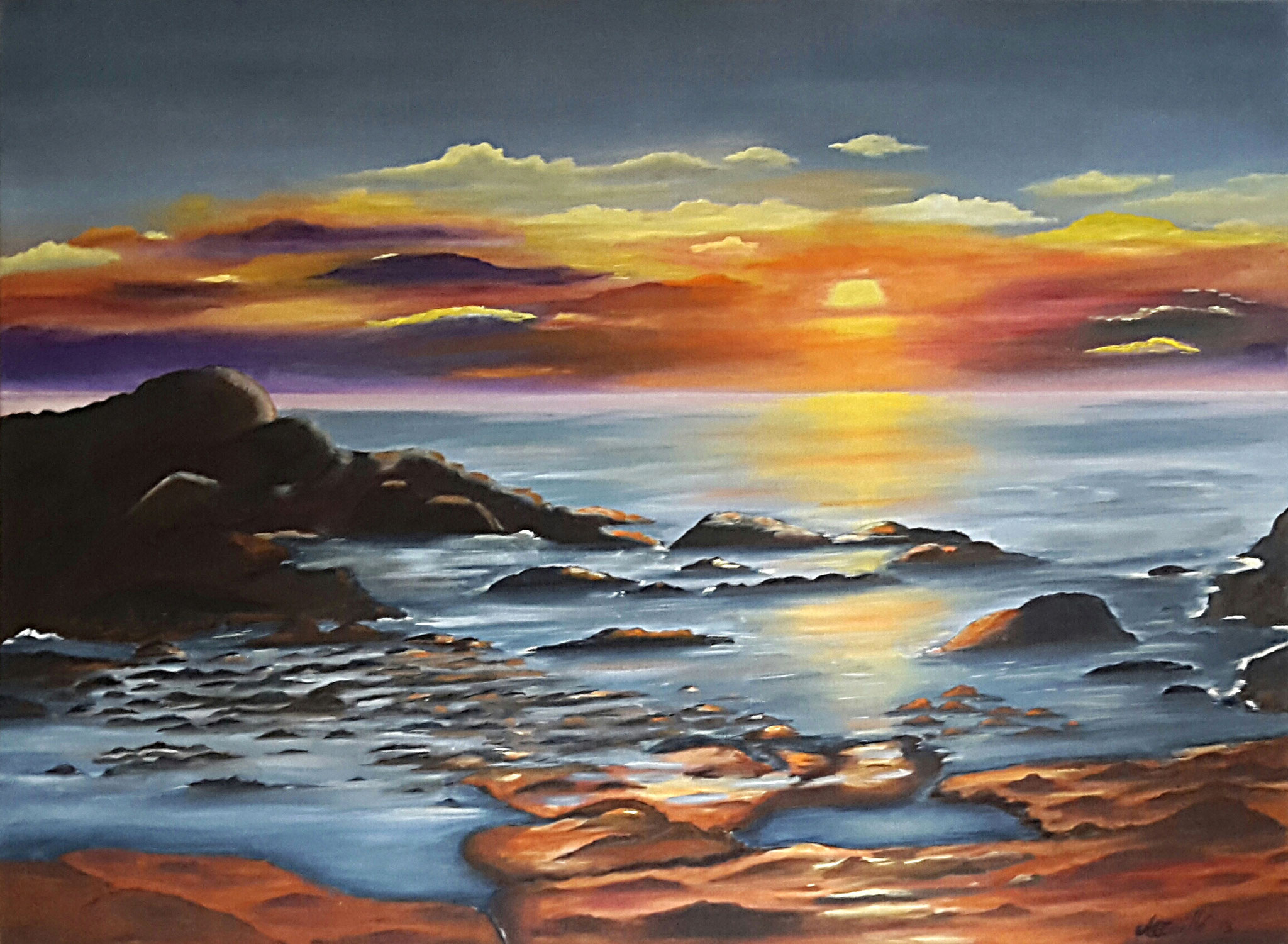 "Aufwachen" Öl auf Leinwand / "Réveil" huile sur toile 60 x 80 cm
