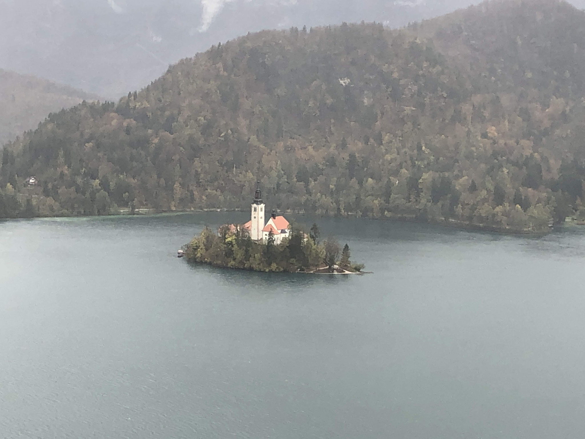 We took a boat to this island in the middle of Lake Bled.