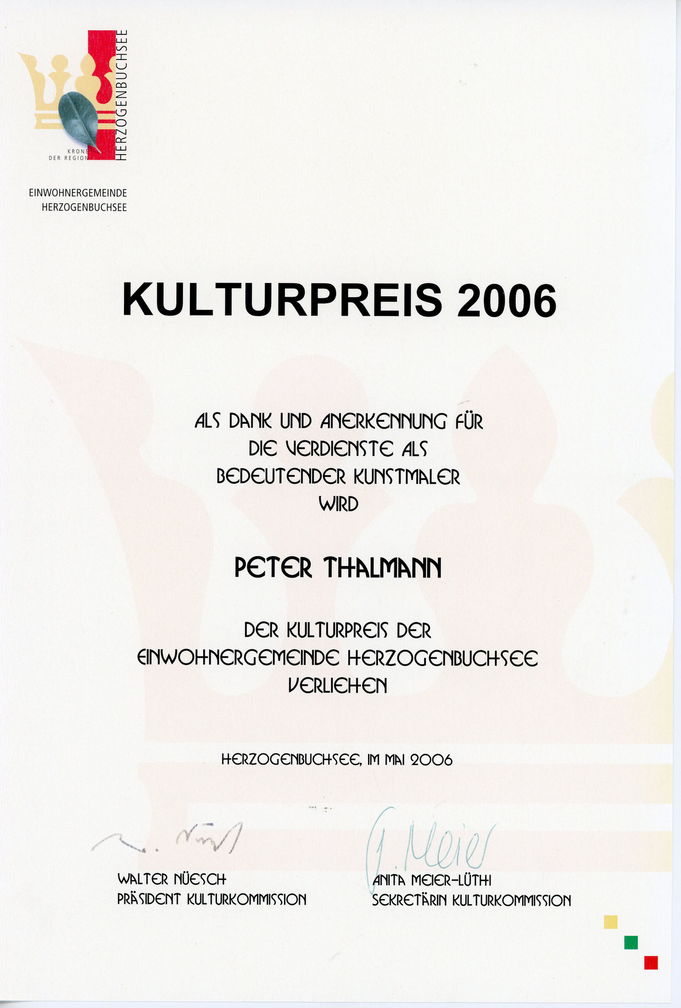 2006, Kulturpreis: Diplom