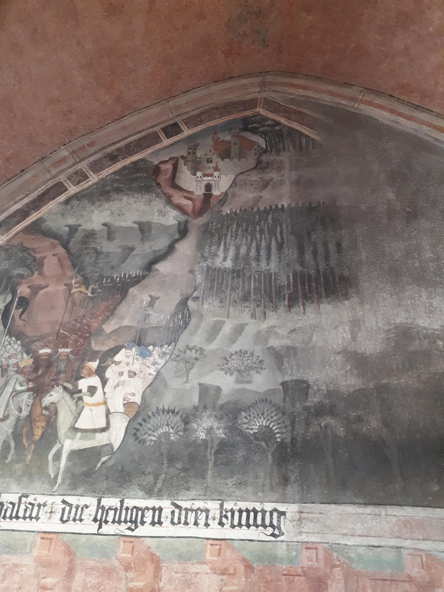 Wandfresko in der Golfschmiedekapelle, St. Anna Kirche - Drei Heiligen Könige