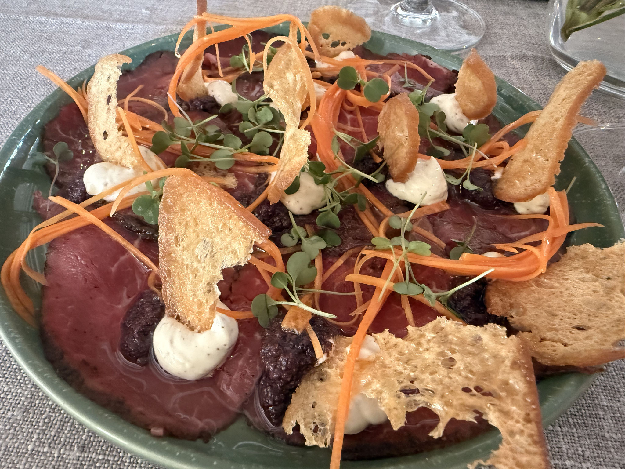 beef carpaccio, kalamata