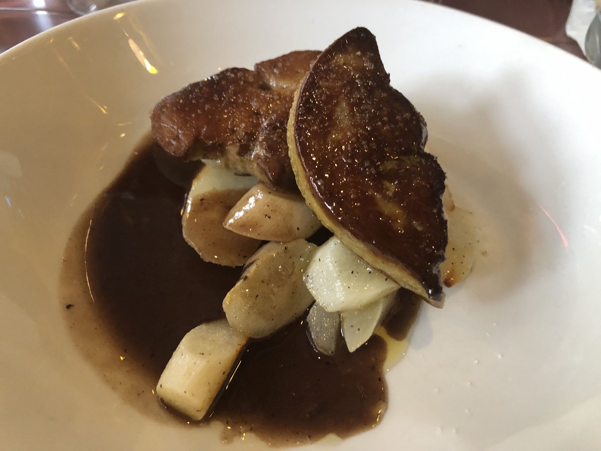 gebakken foie met schorseneren