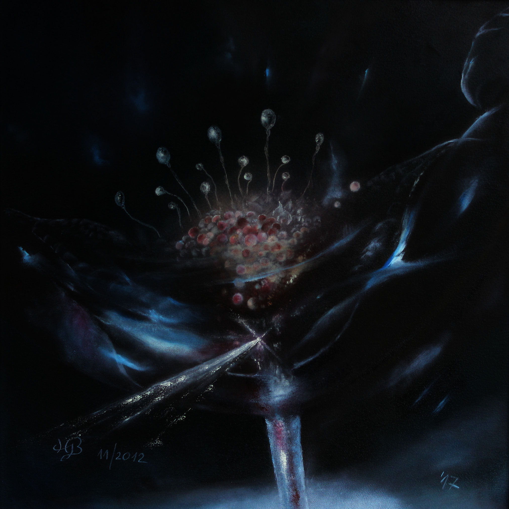 Tiefe - Werden, 2012 u. 2017, Öl, 60 x 60 cm