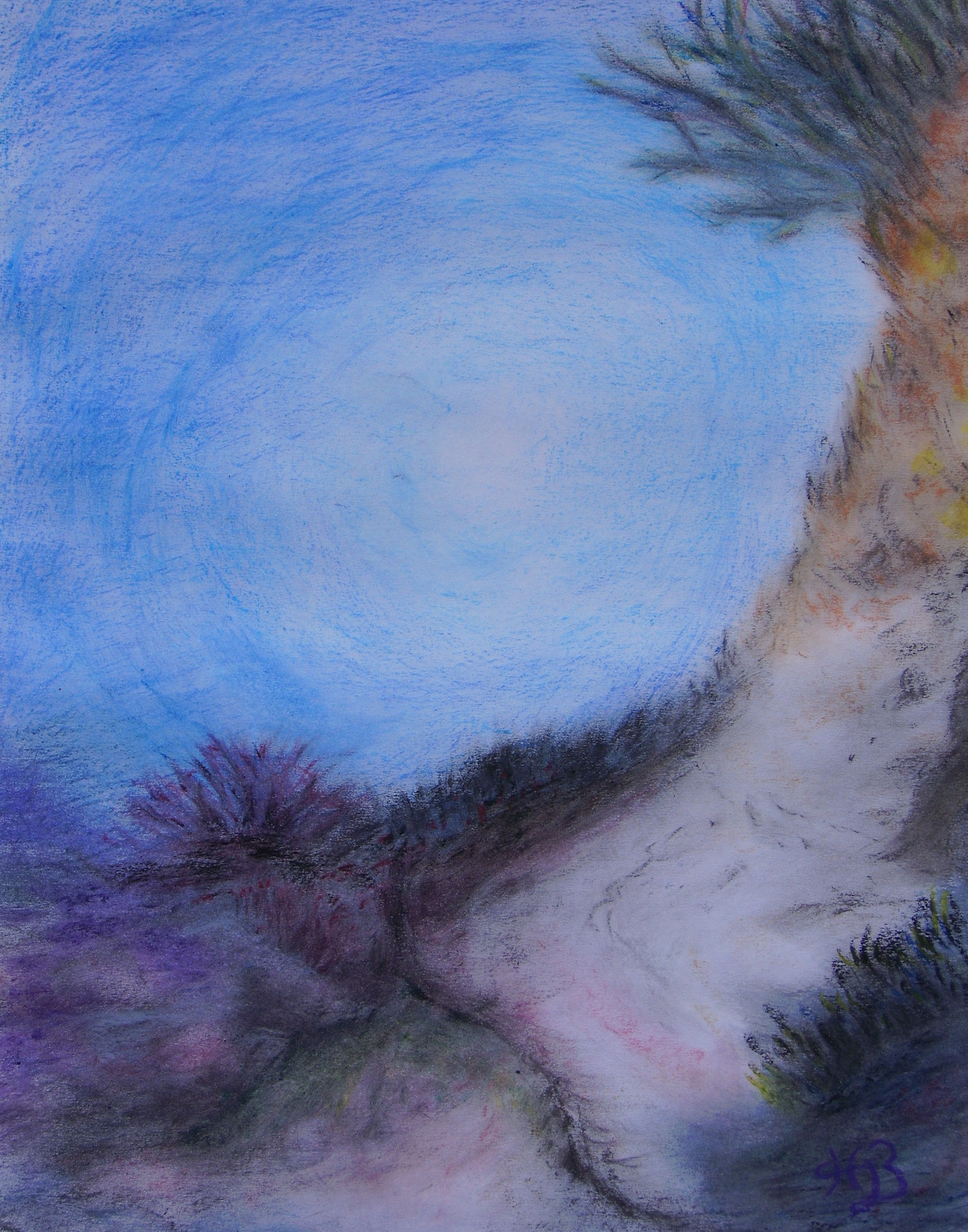 Landschaft unter Wasser, 2006, Pastellkreide, 30 x 40 cm