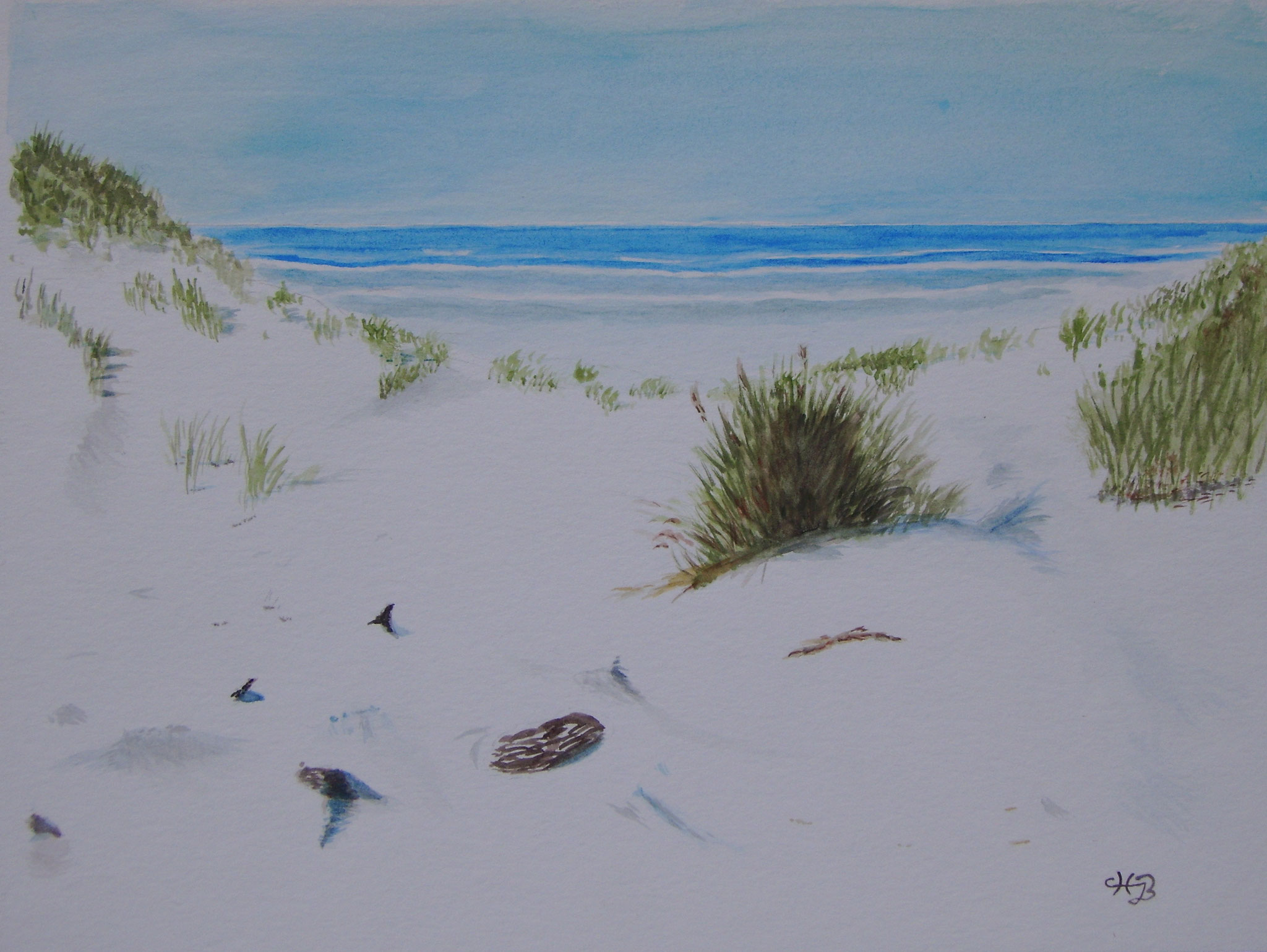 Strandszene 2, 2006, Aquarell, 32 x 23,5 cm