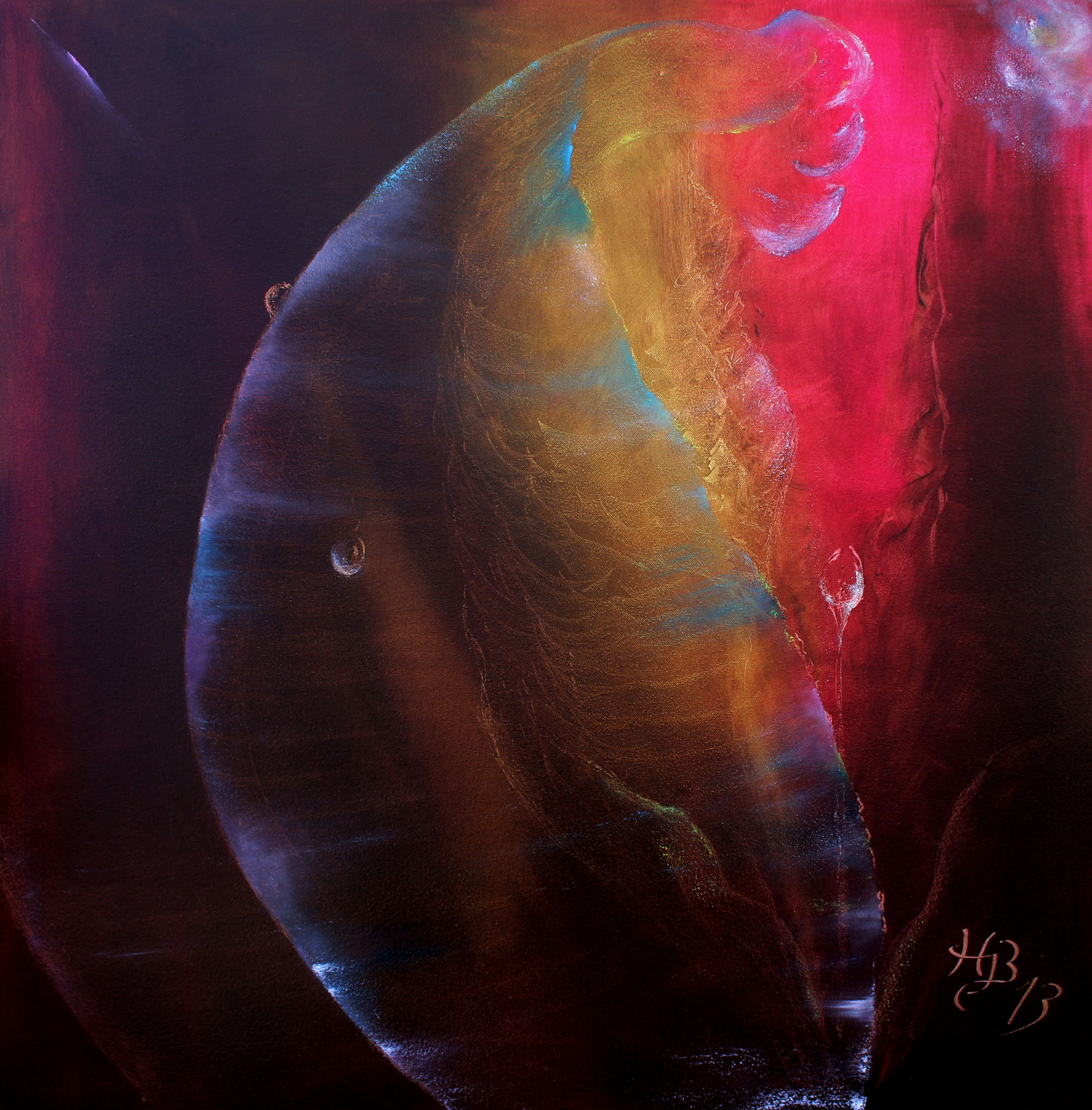 Tropfen, 2013, Öl, 80 x 80 cm