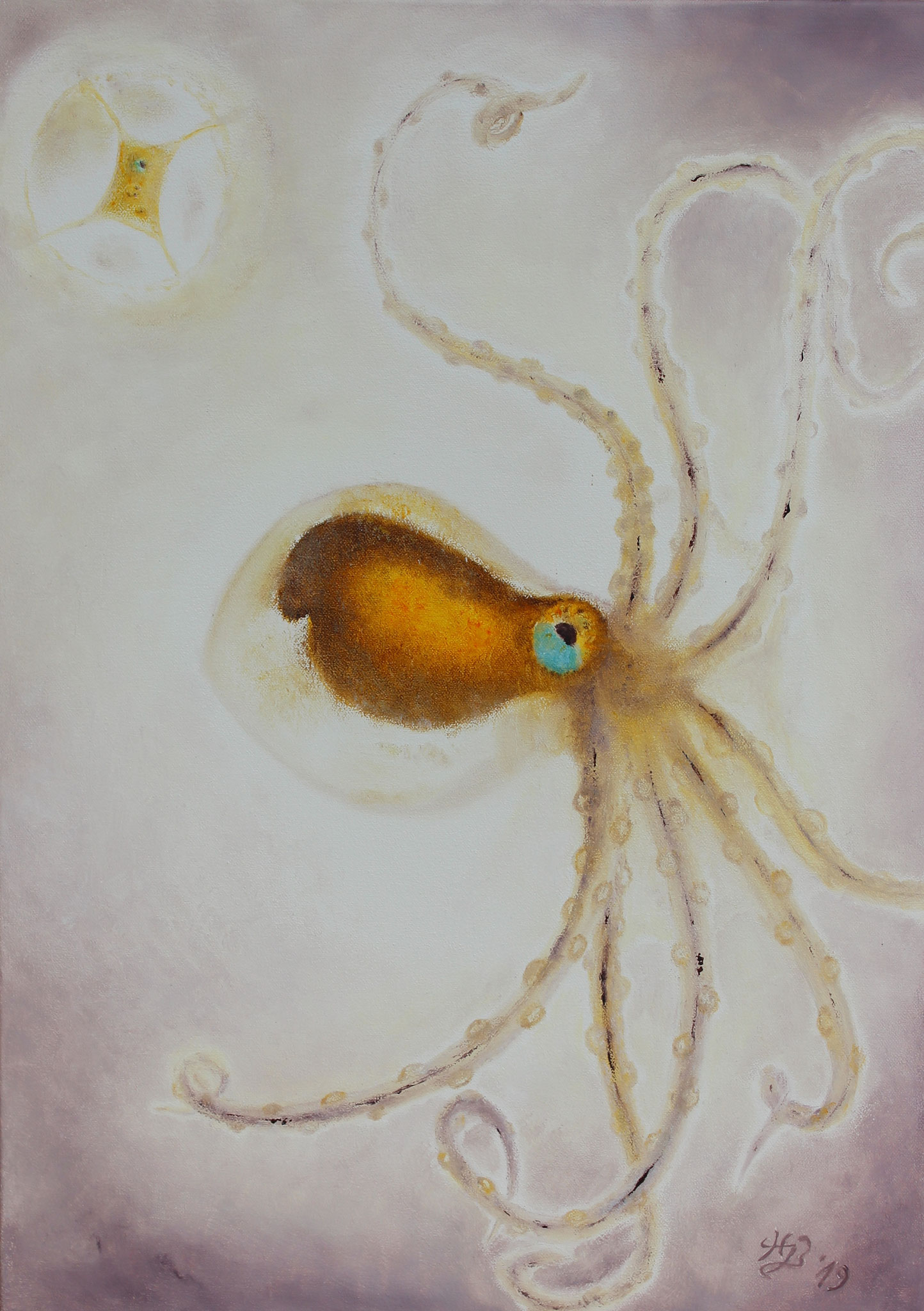 Octopus, 2019, Öl, 50 x 70 cm