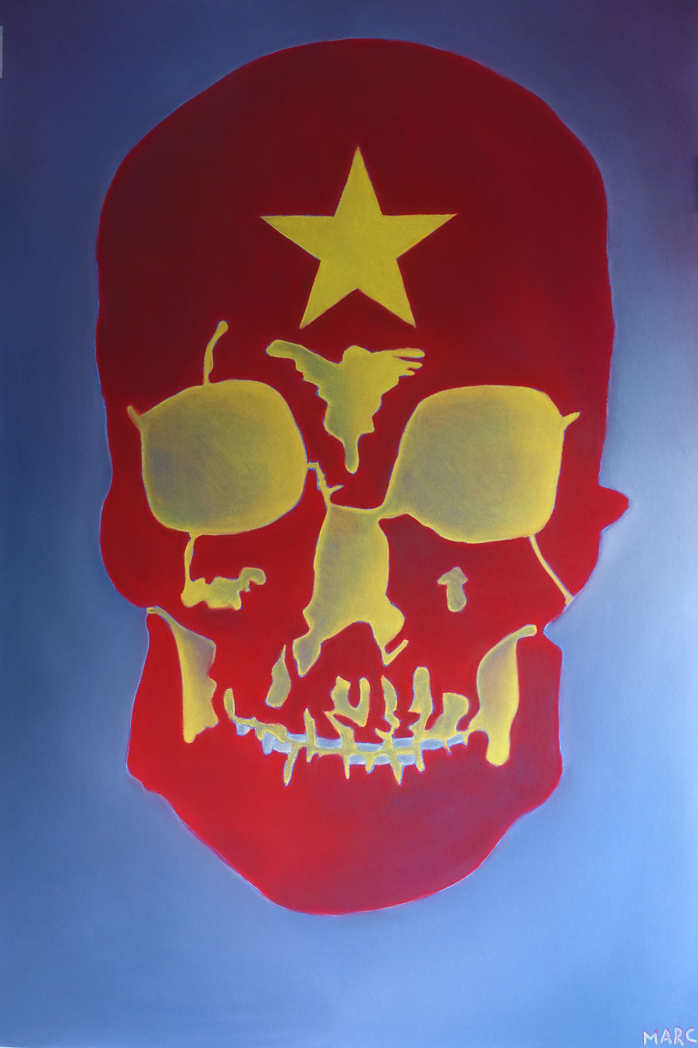Crâne rouge, 80x120, 3000 €