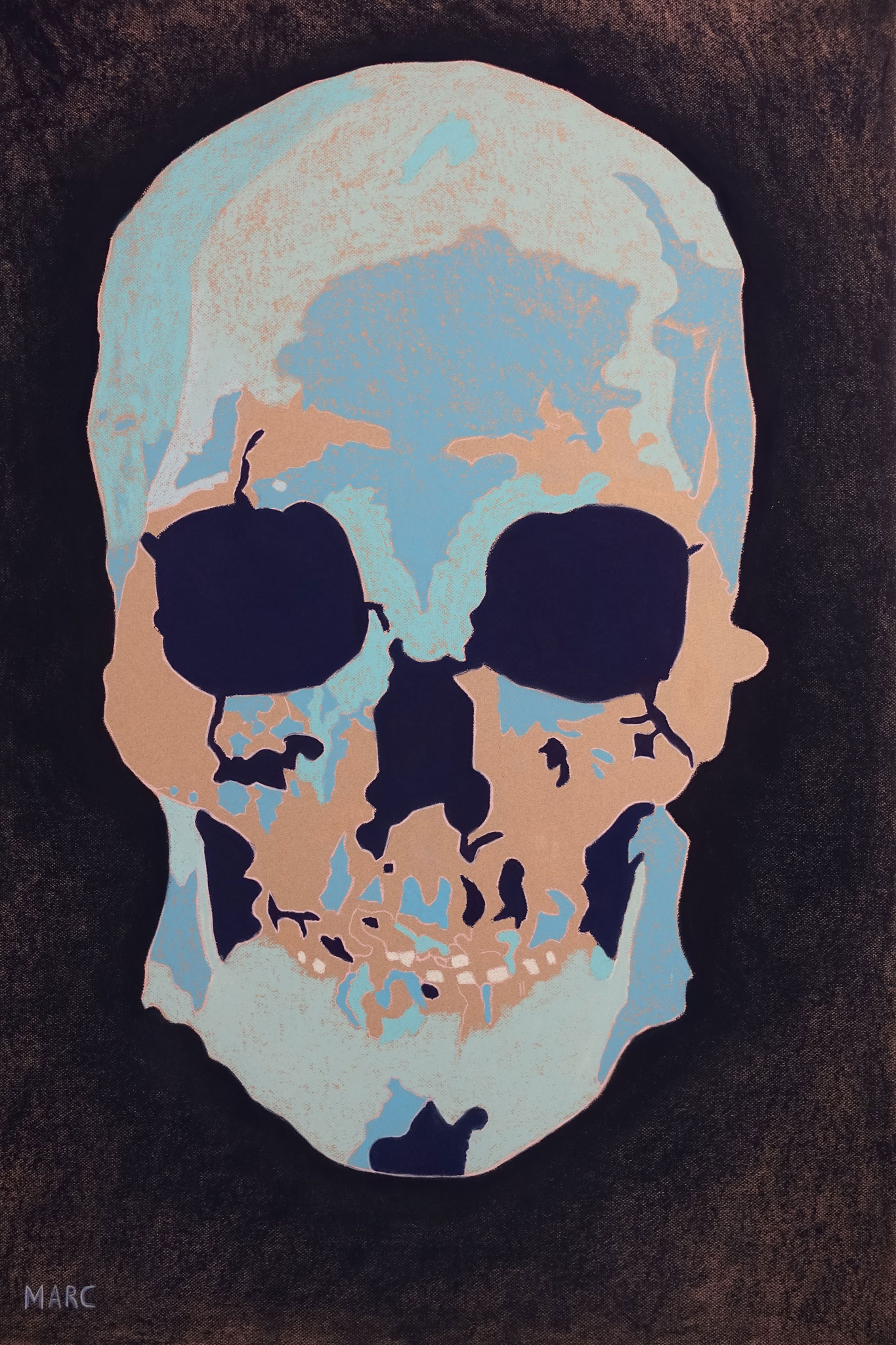 Crâne bleu, 80x120, 3000 €