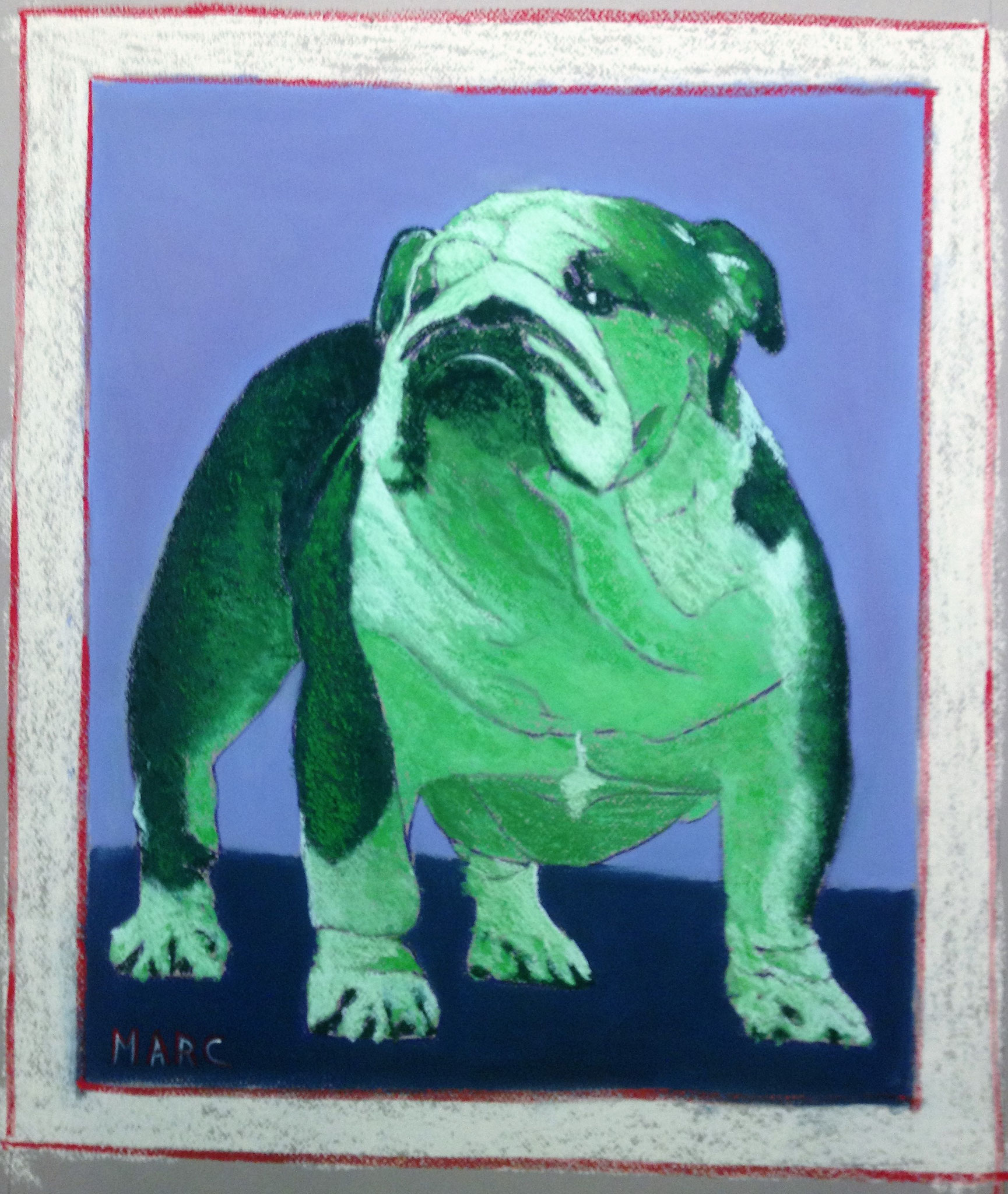 Chien vert, 46x54, 1200 €