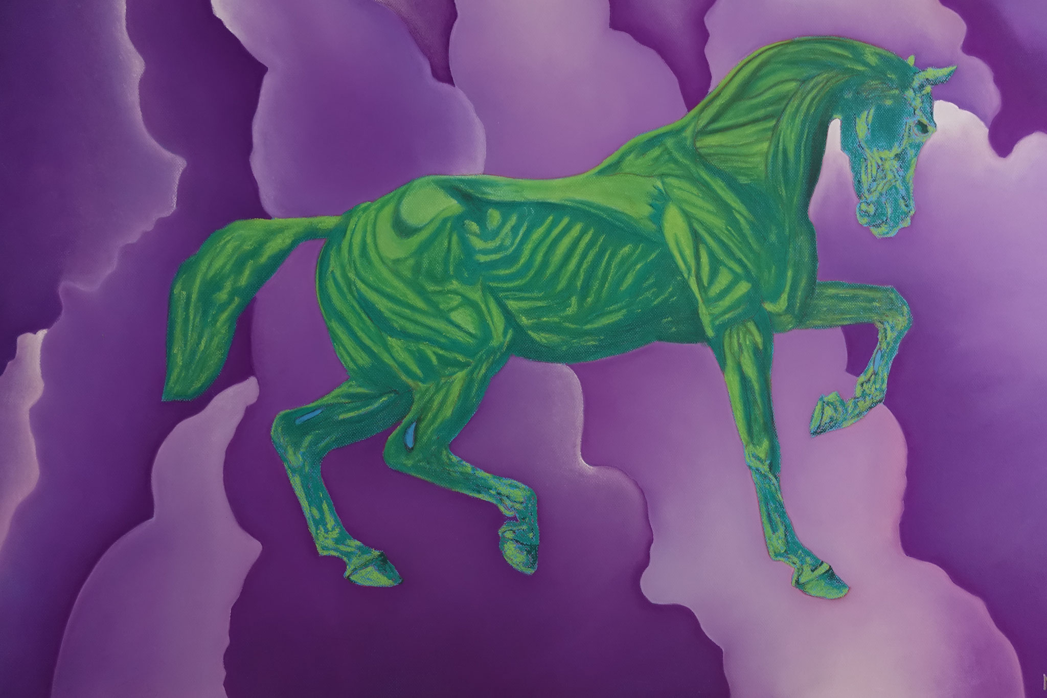 Cheval vert, 80x120, 3000 €