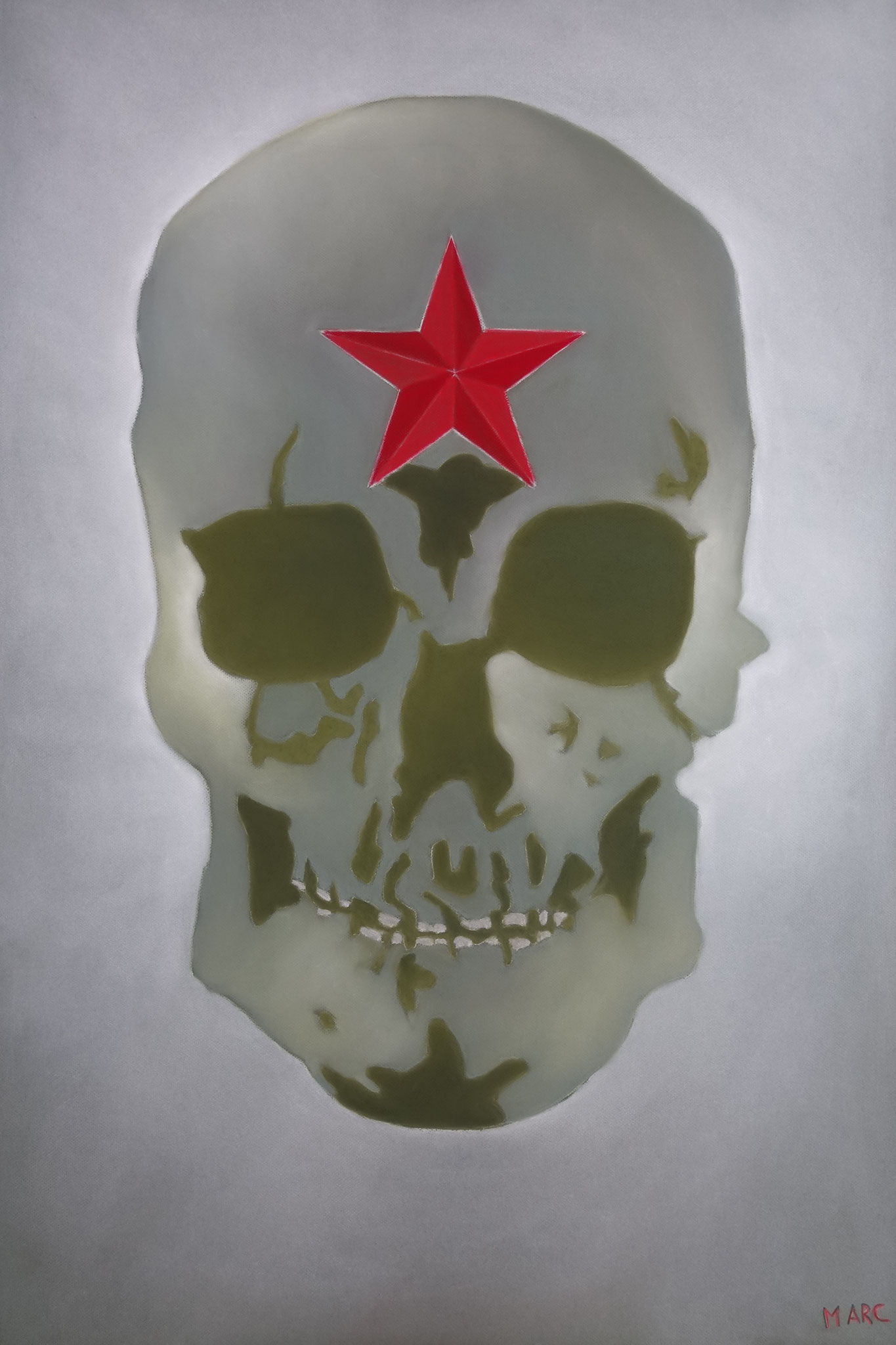 Crâne étoile rouge, 80x120, 3000 €