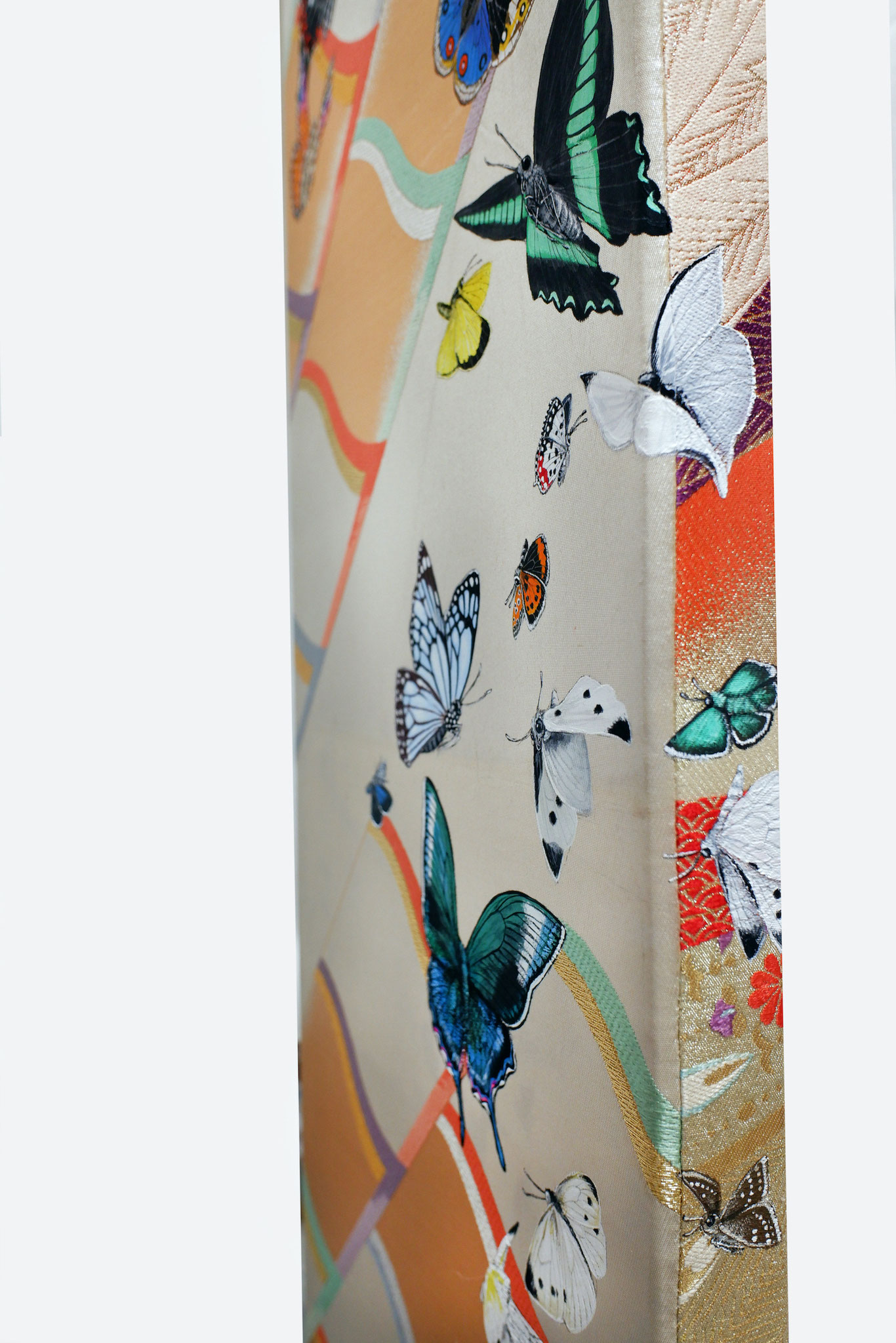 『 Plénitude 』acrylic, mixed-media on Japanese Obi (90×30×3.8cm)