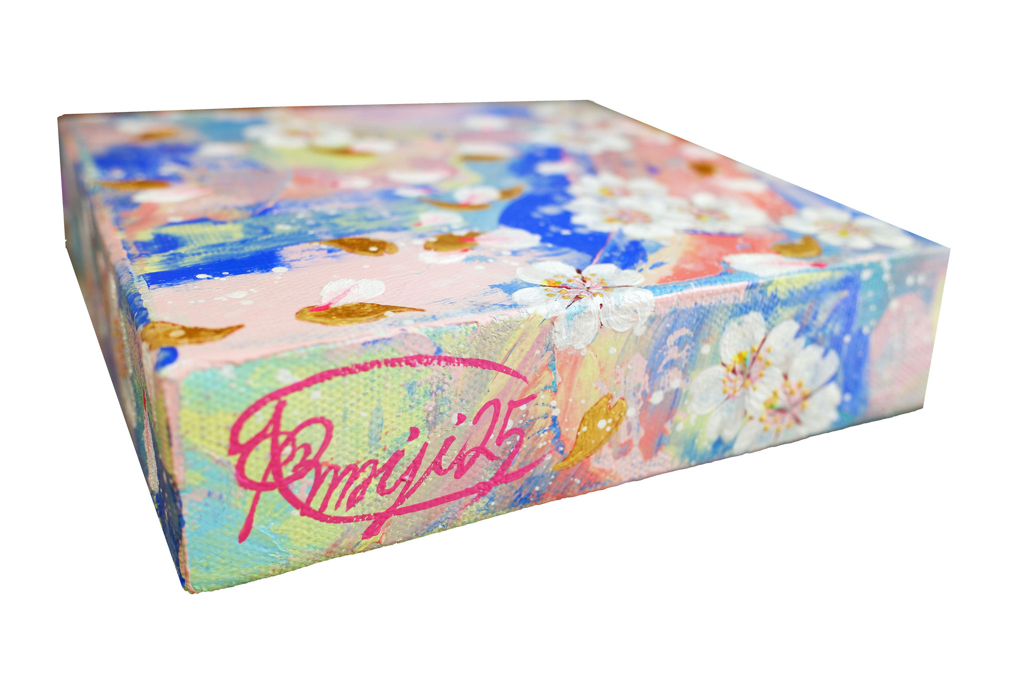 『 Destiny is mine 』acrylic, 24k gold-leaf, mixed-media on canvas (15×15×3.5cm)