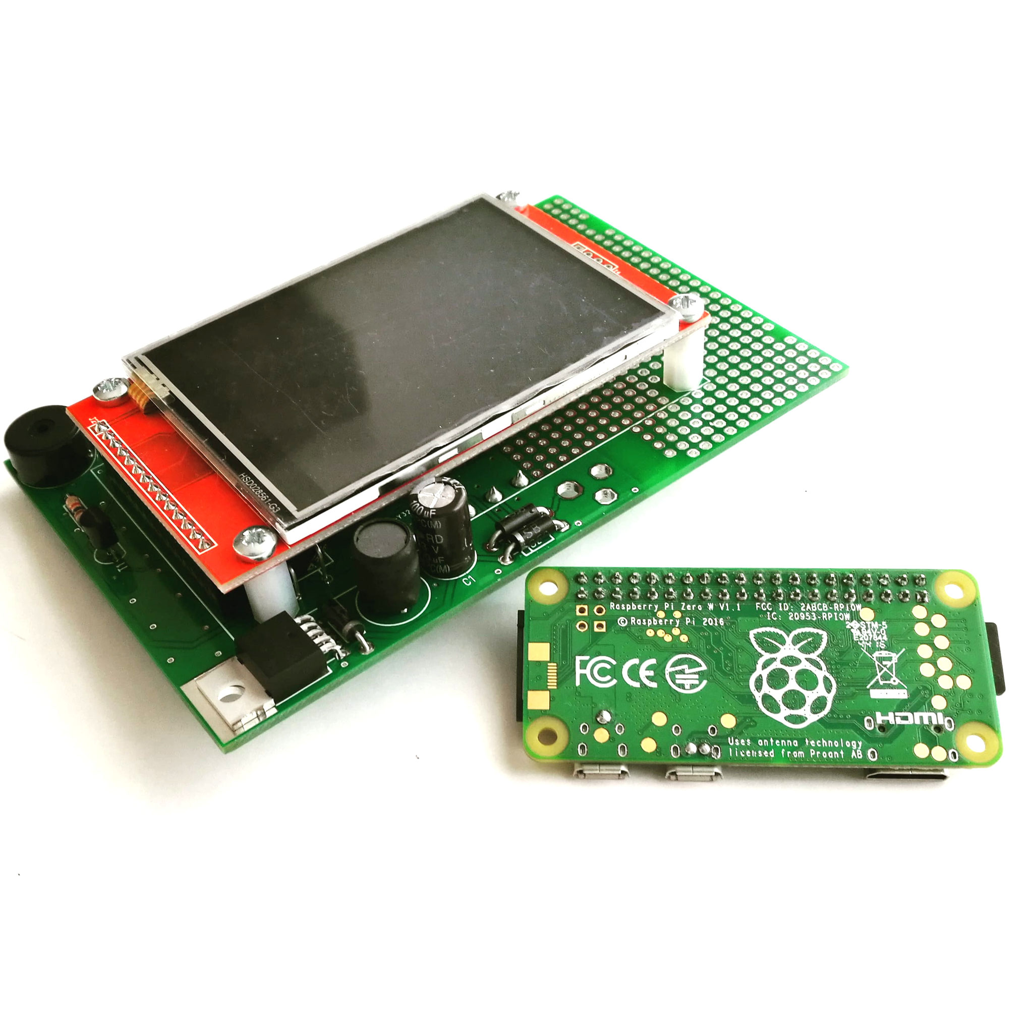 assembled AZ-Touch pcb with PiZero