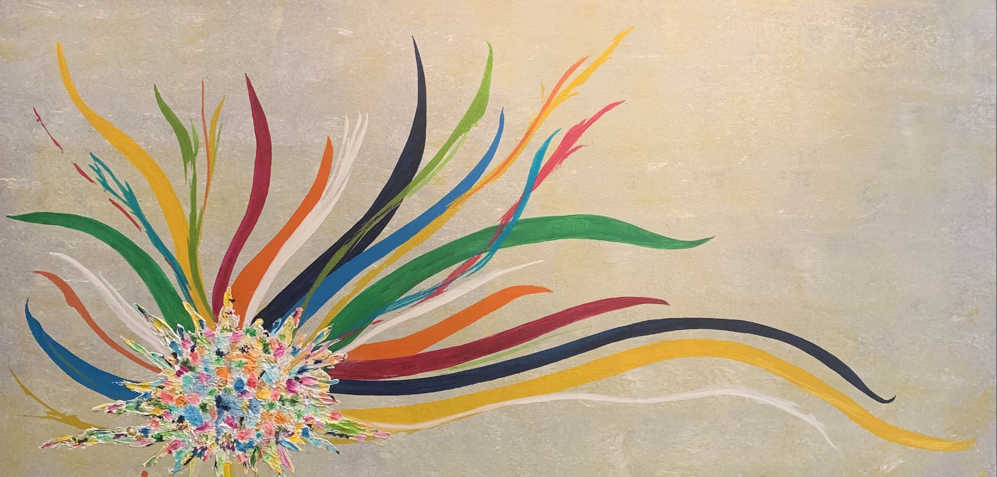"Intuition" 50 x 100 cm, Acryl mit Struktur auf Leinwand