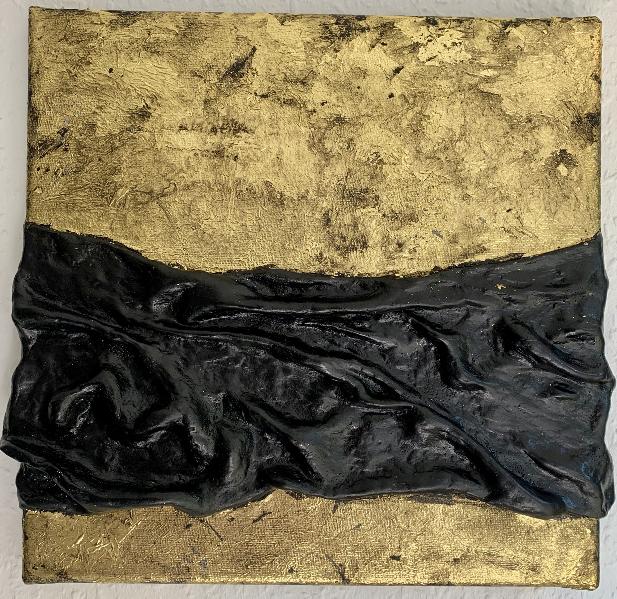"golden Touch 1" 25 x 25 cm Mixed Media auf Leinwand, verkauft