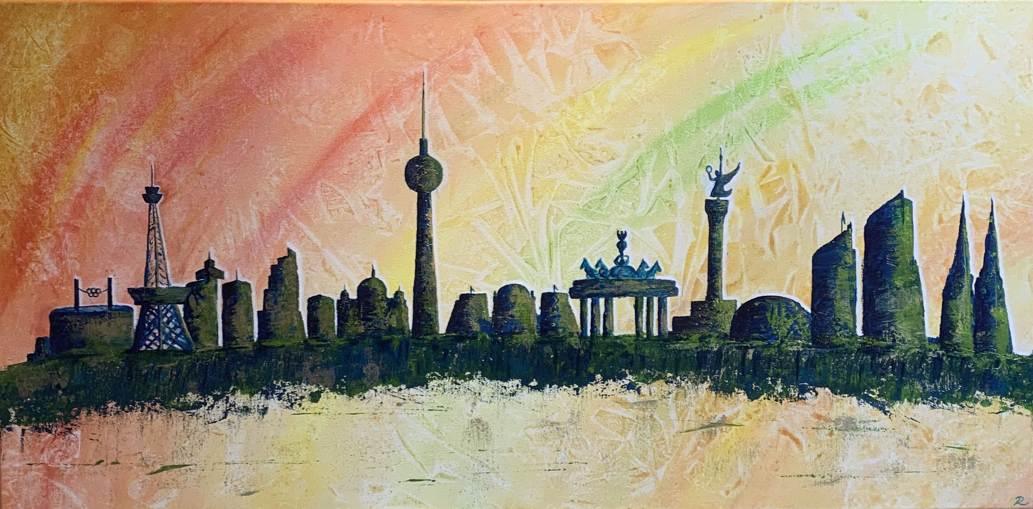 "Berlin1" 50 x 100cm, Acrylmix auf Leinwand