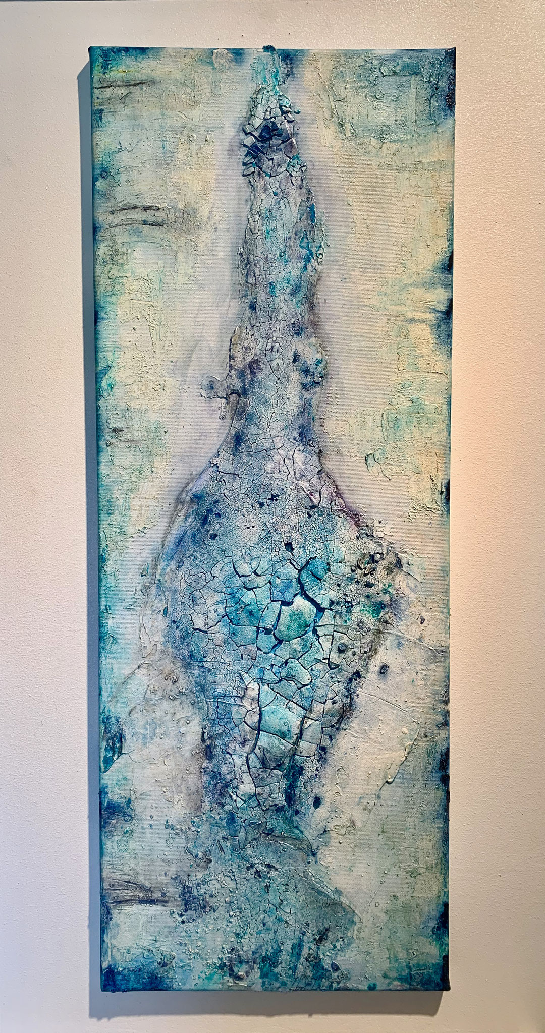 "Passepartout" 80 x 30 cm Sumpfkalk Mix auf Leinwand und Holzrahmung
