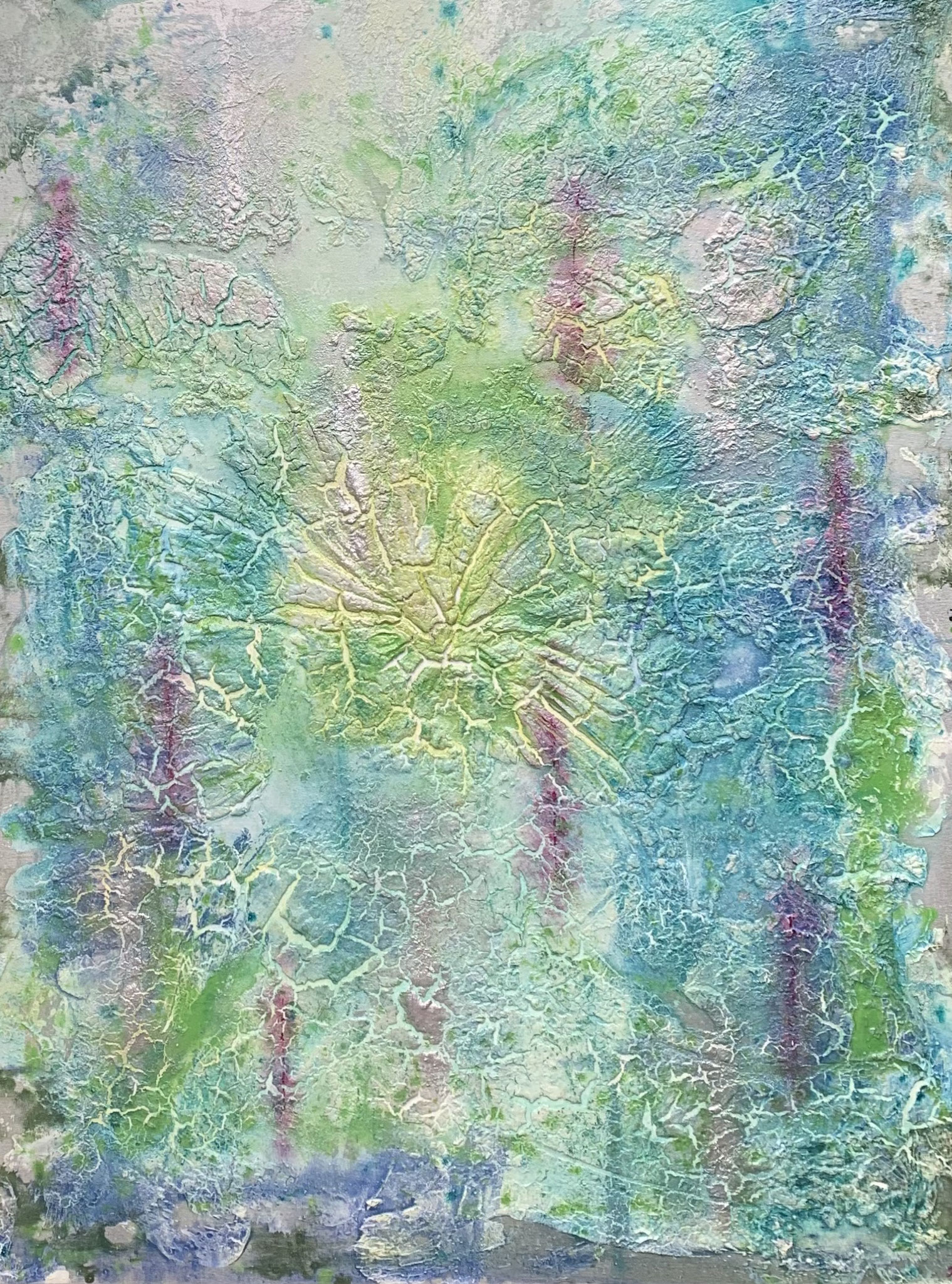 "Soulfamily" 90 x 120 cm, Sumpfkalkmix mit Pigmente auf Leinwand