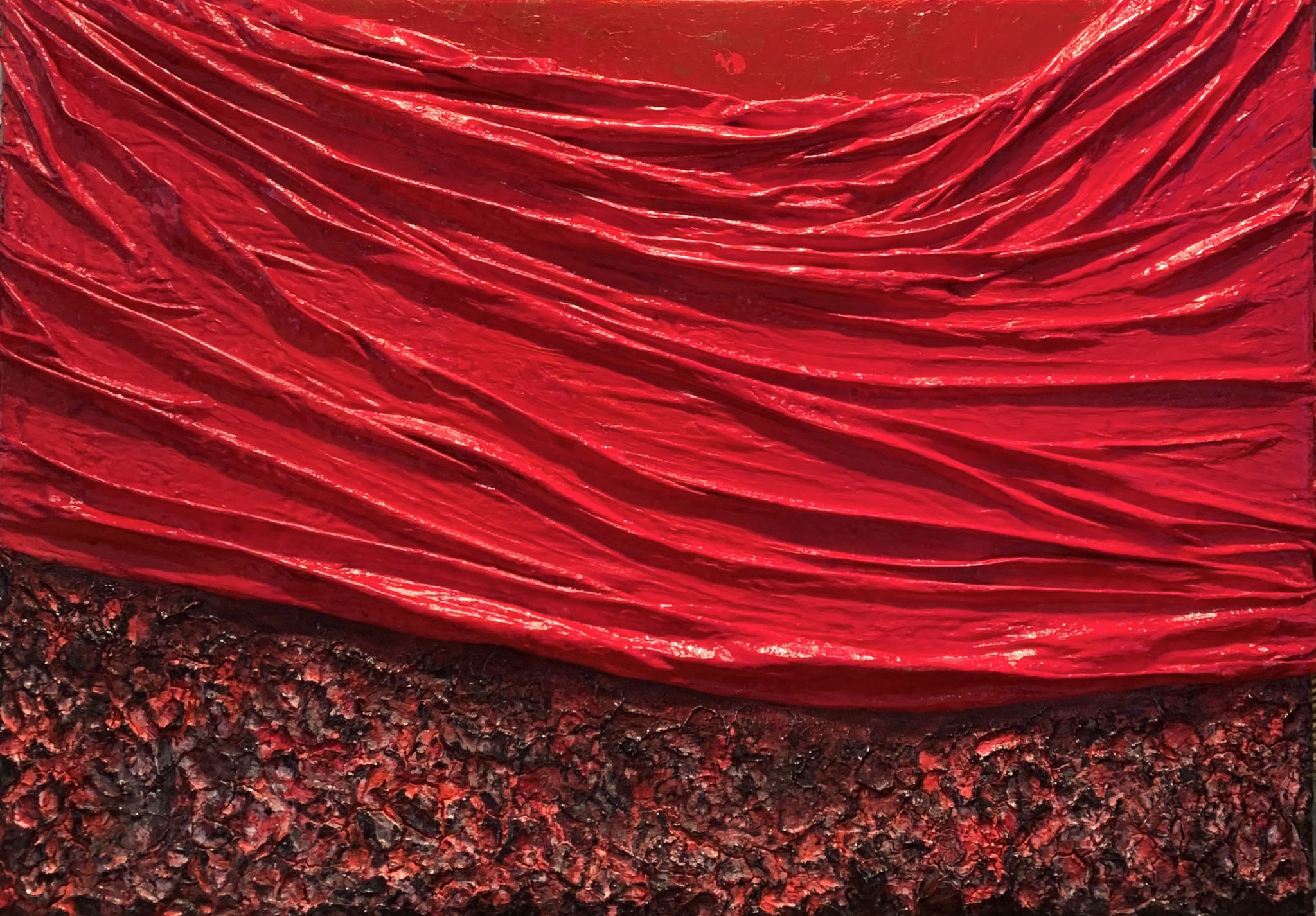"erwachte Sinnlichkeit" 50 x 70cm Acrylmix mit Struktur-Gips, verk.
