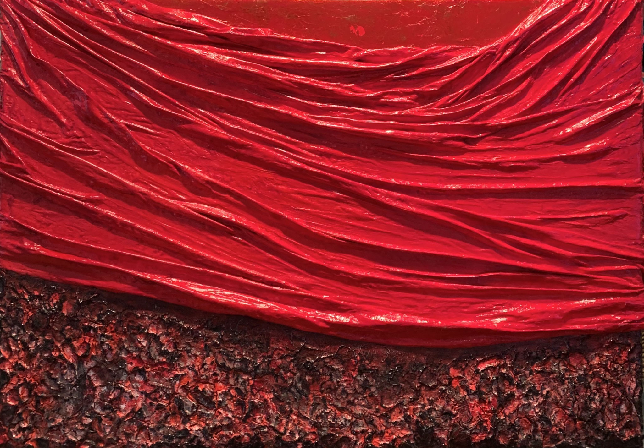 "erwachte Sinnlichkeit" 50 x 70cm Acrylmix mit Struktur-Gips, verk.