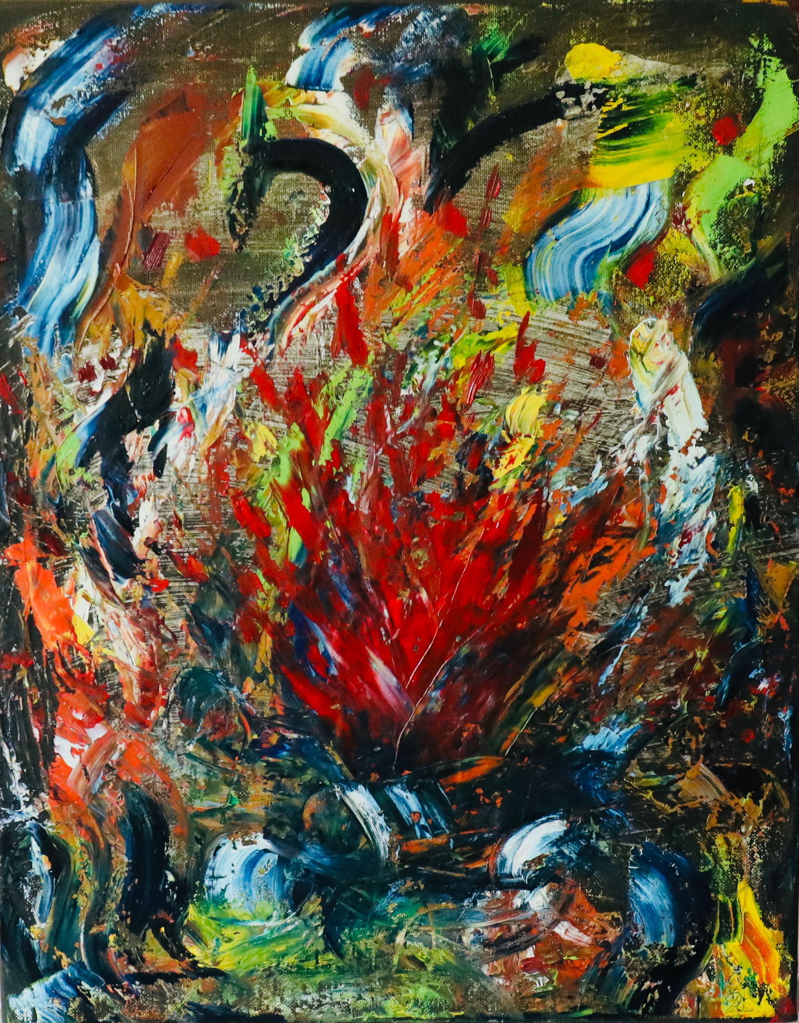 "Feuergesicht", Öl-Gemälde, -unverkäuflich