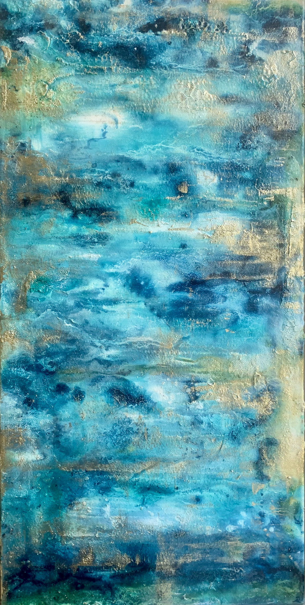 " Abundance" 80 cm x 40 cm Acrylmix Textur auf Leinwand