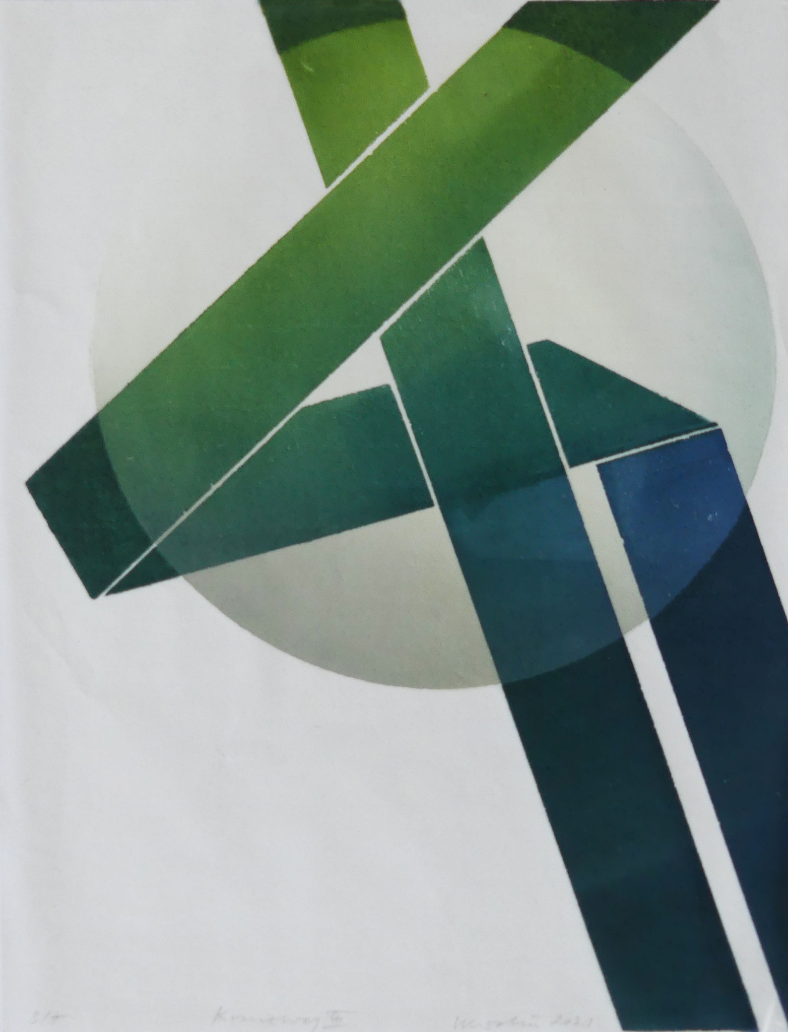 Susanne Werdin, Kreuzweg III, 2021, Farbholzdruck