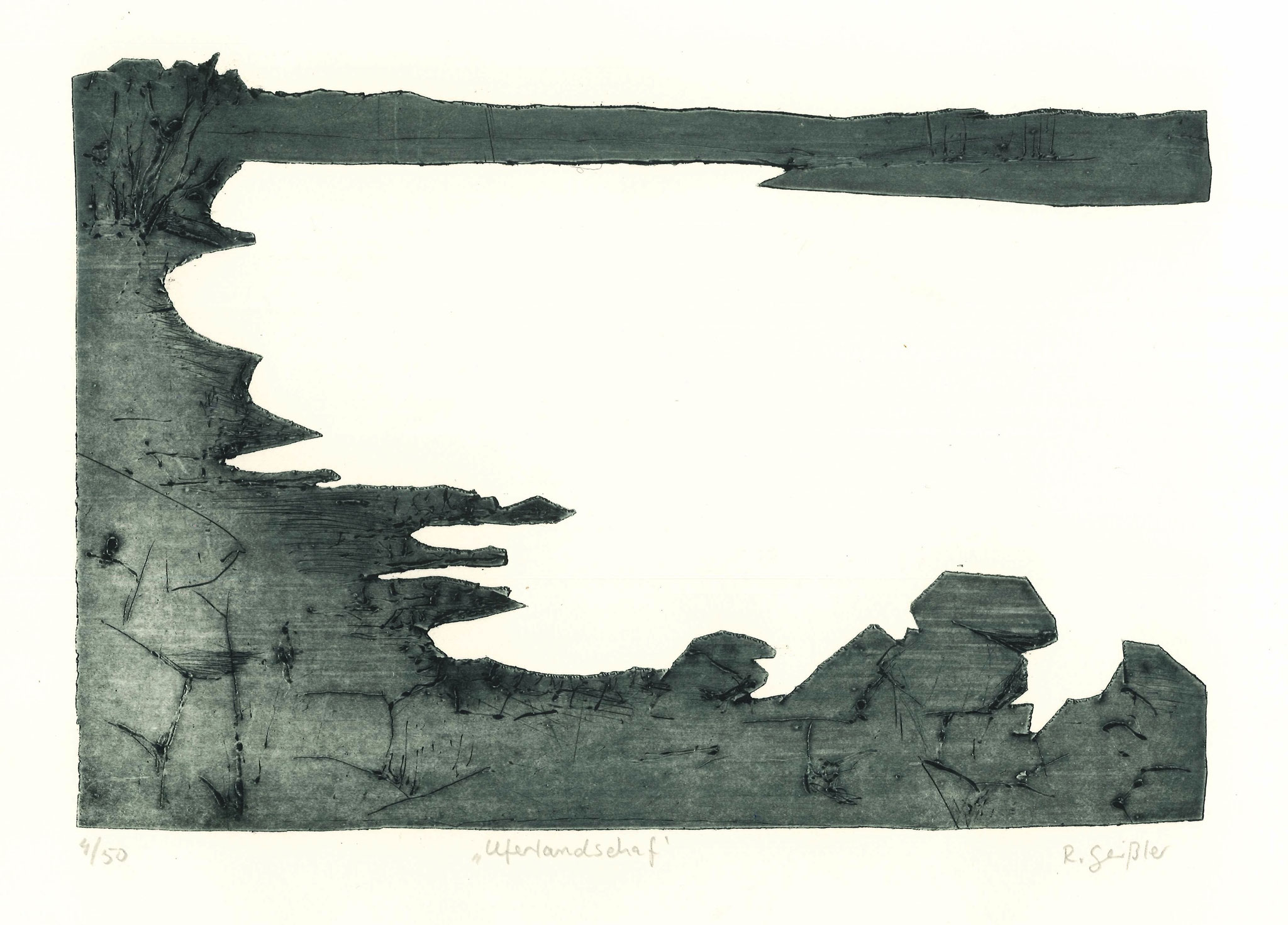 Edition 34. Dresdner Graphikmarkt 2015: Rita Geißler, Uferlandschaft, Tiefdruck