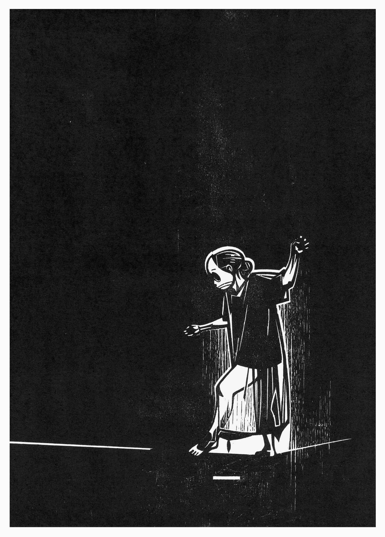 Franca Bartholomäi, Balance, 2020, Holzschnitt auf Chinapapier