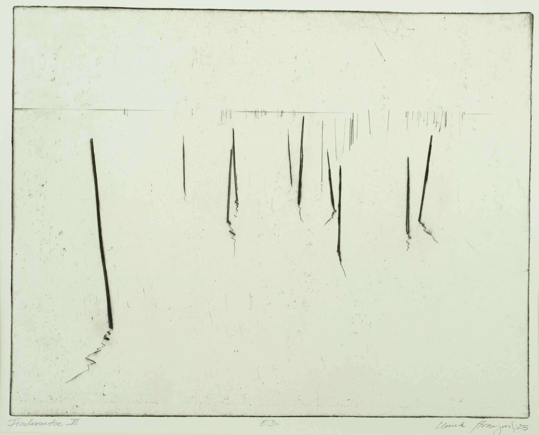 Ursula Strozynski, Fischernetze III, 2025, Radierung